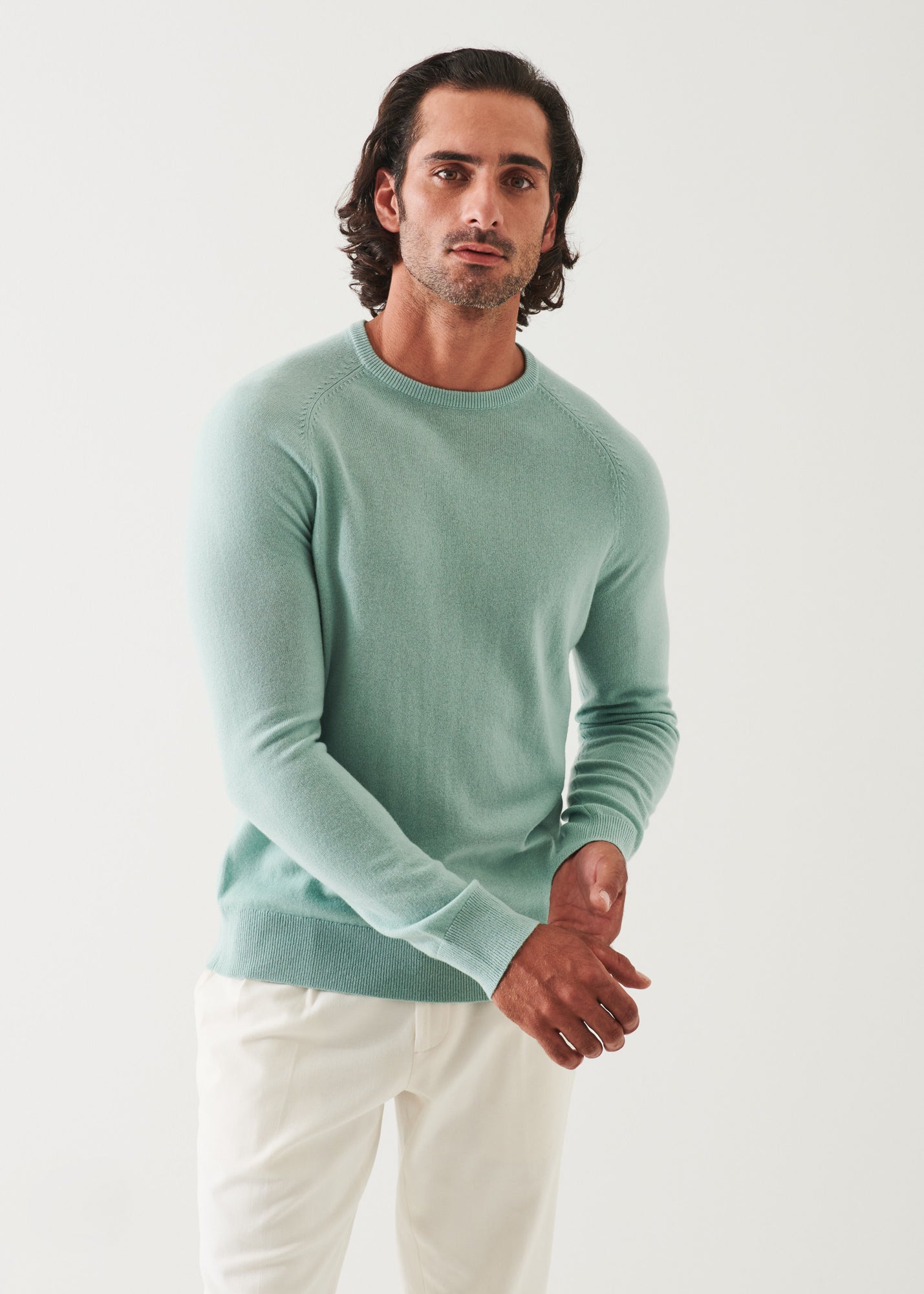 Wool Cashmere Raglan Crewneck