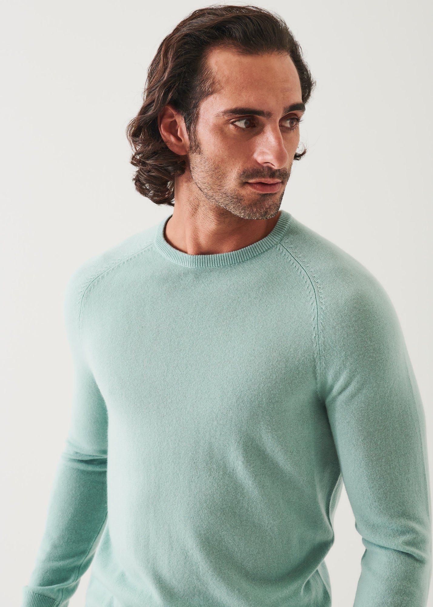Wool Cashmere Raglan Crewneck