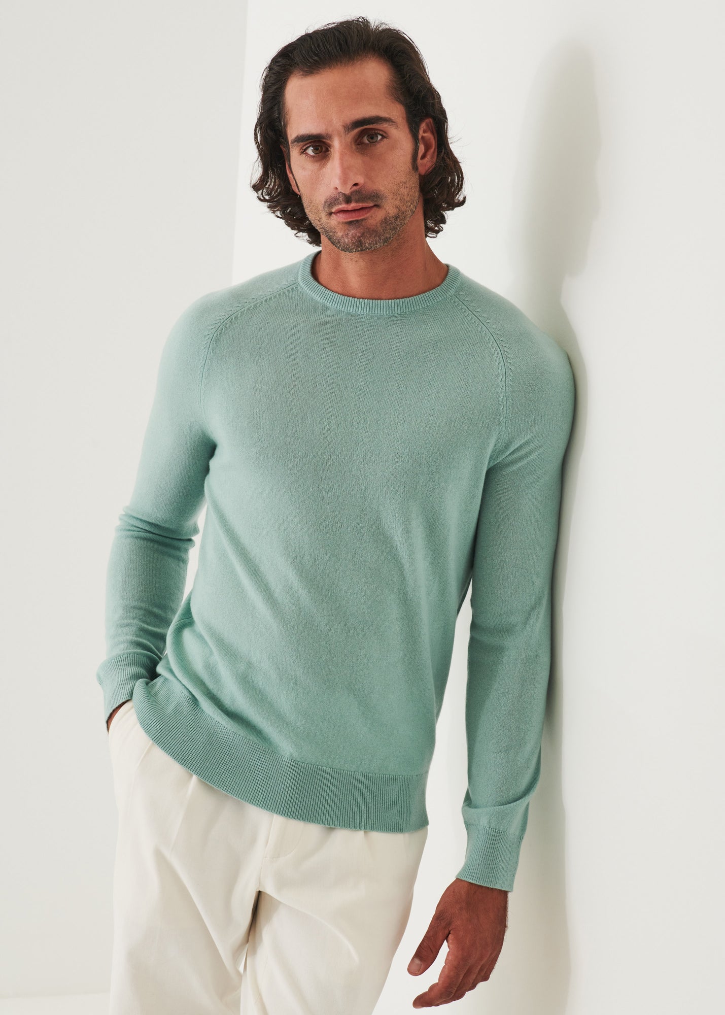 Wool Cashmere Raglan Crewneck