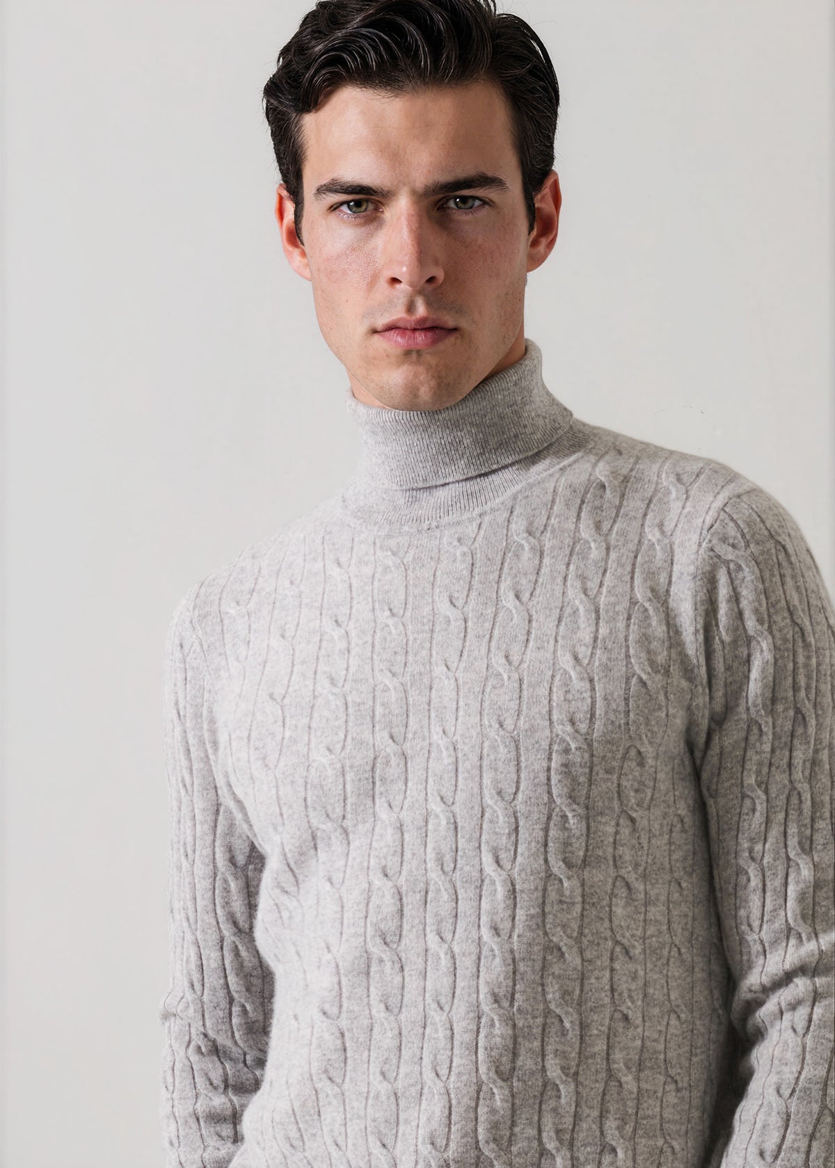 Merino-Cashmere Cable Turtleneck - PATRICK ASSARAF