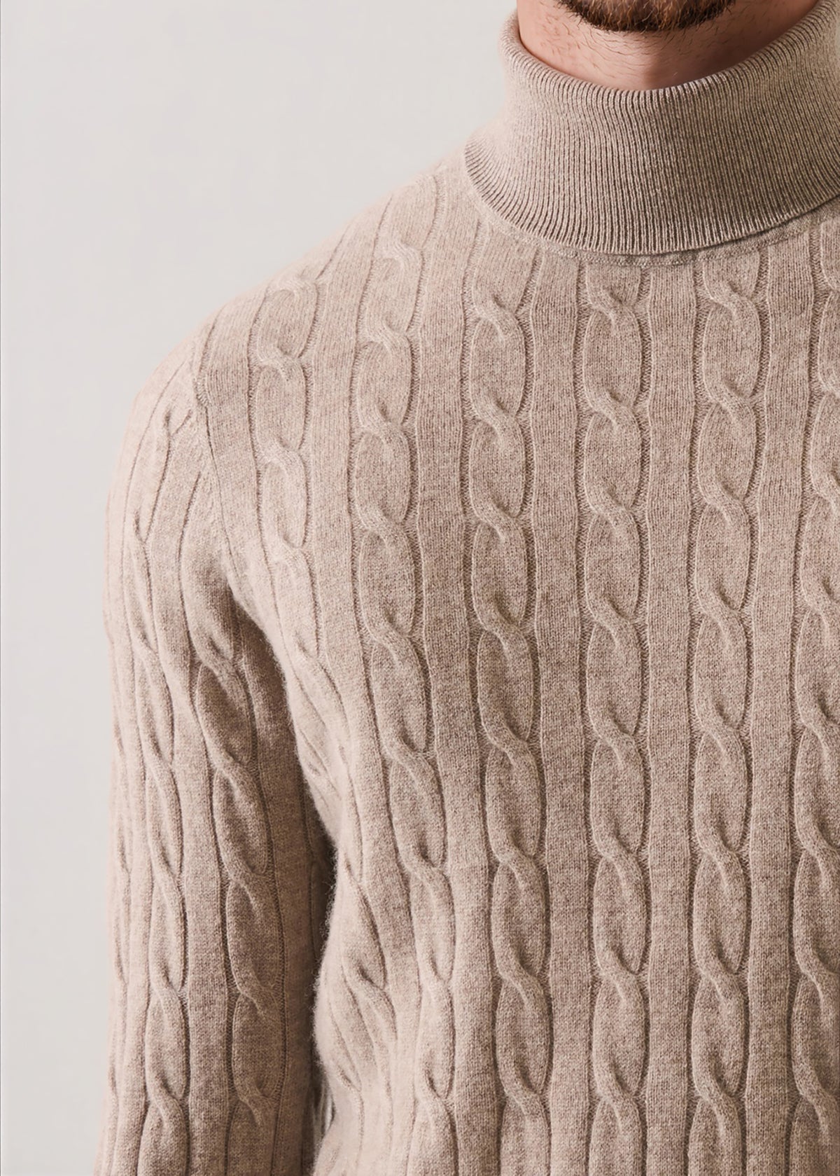 Merino-Cashmere Cable Turtleneck - PATRICK ASSARAF