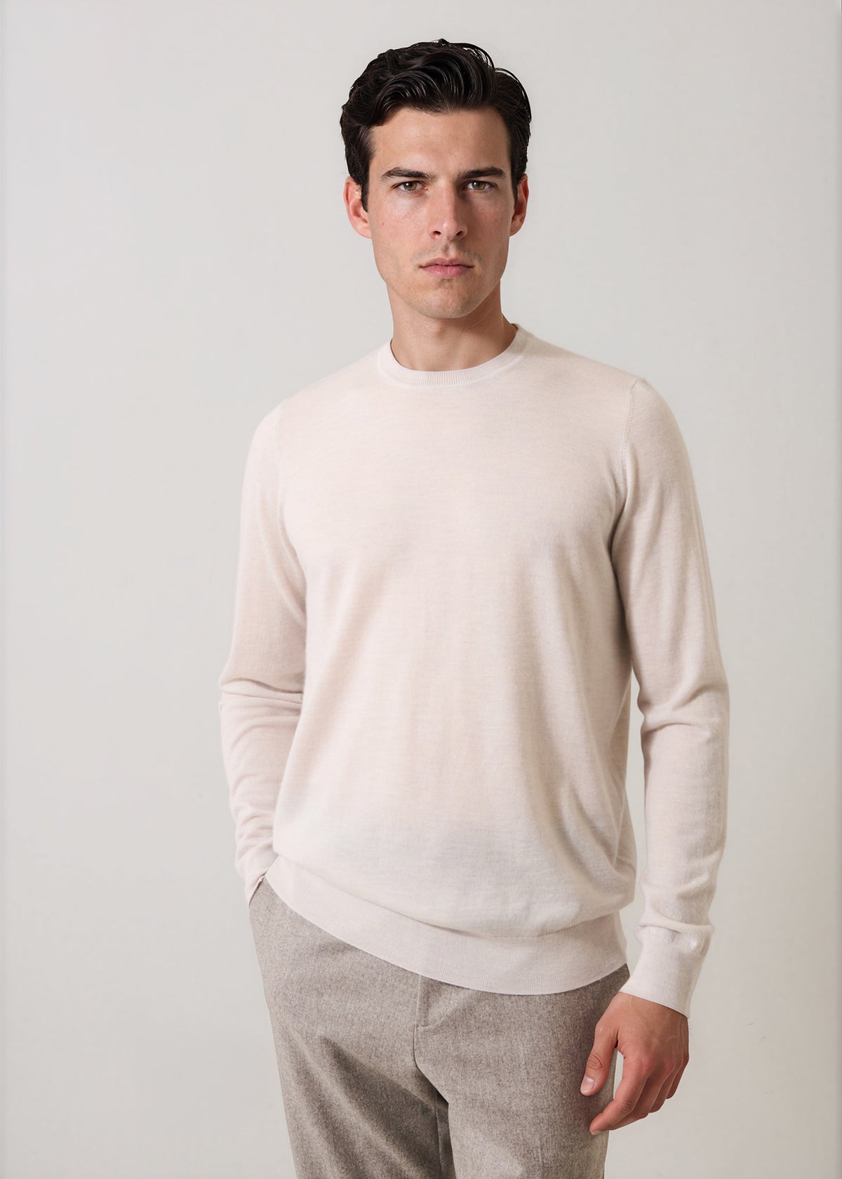 Fine Gauge Cashmere Crew Neck - PATRICK ASSARAF