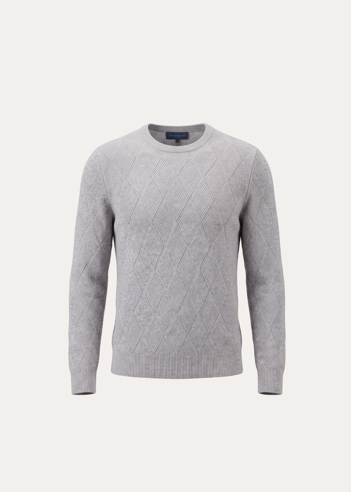 Merino-Cashmere Diamond Twill Crew Neck - PATRICK ASSARAF