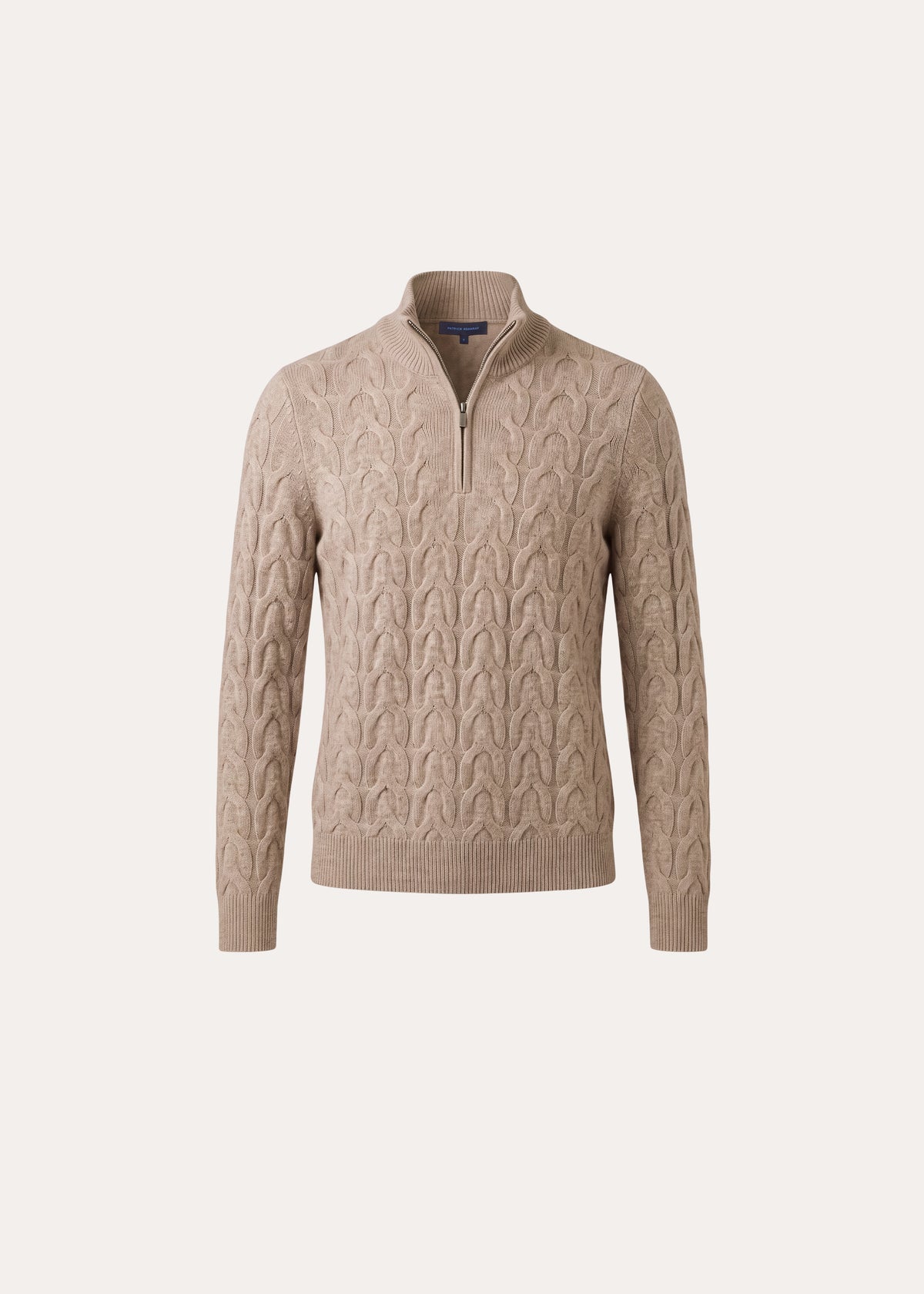 Merino-Cashmere Cable Quarter Zip Mock - PATRICK ASSARAF