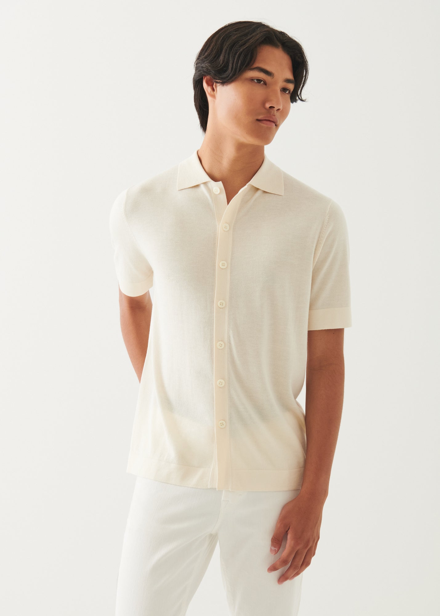 Silk Cashmere Button Front Shirt - PATRICK ASSARAF