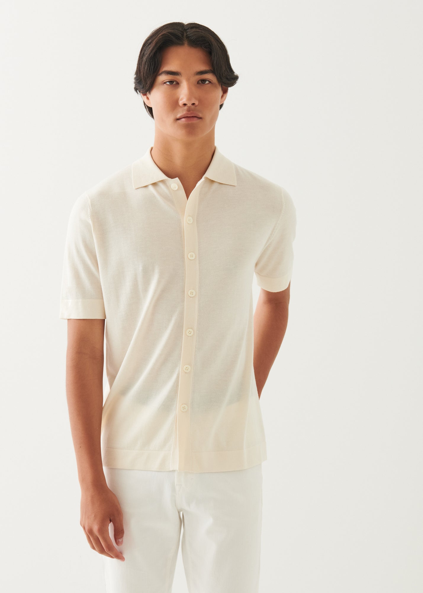 Silk Cashmere Button Front Shirt - PATRICK ASSARAF