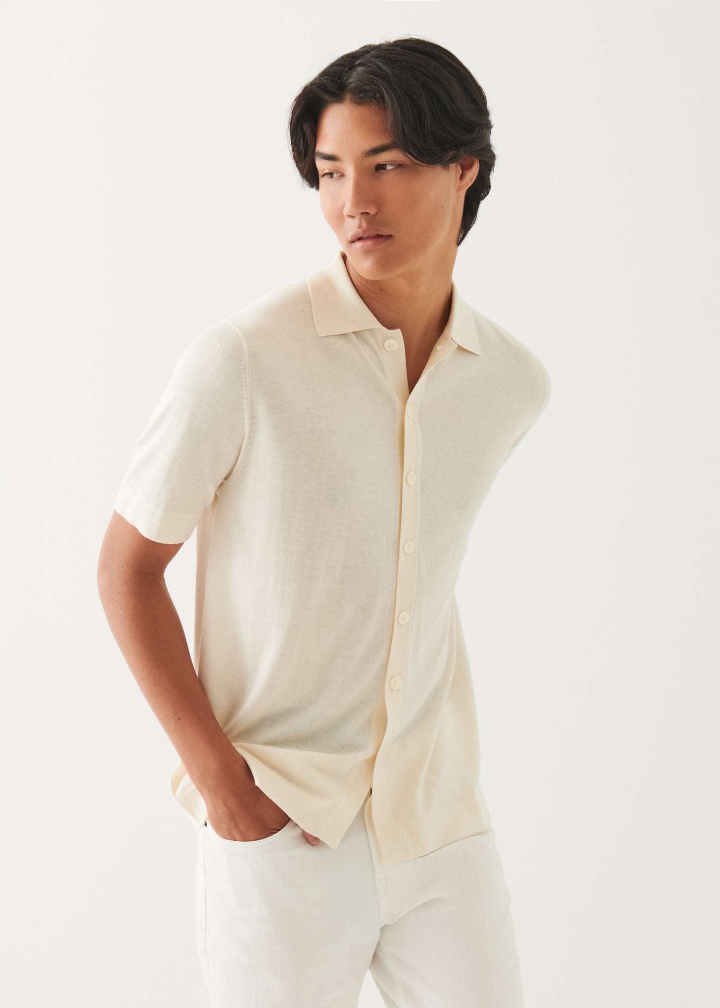 Silk Cashmere Button Front Shirt - PATRICK ASSARAF