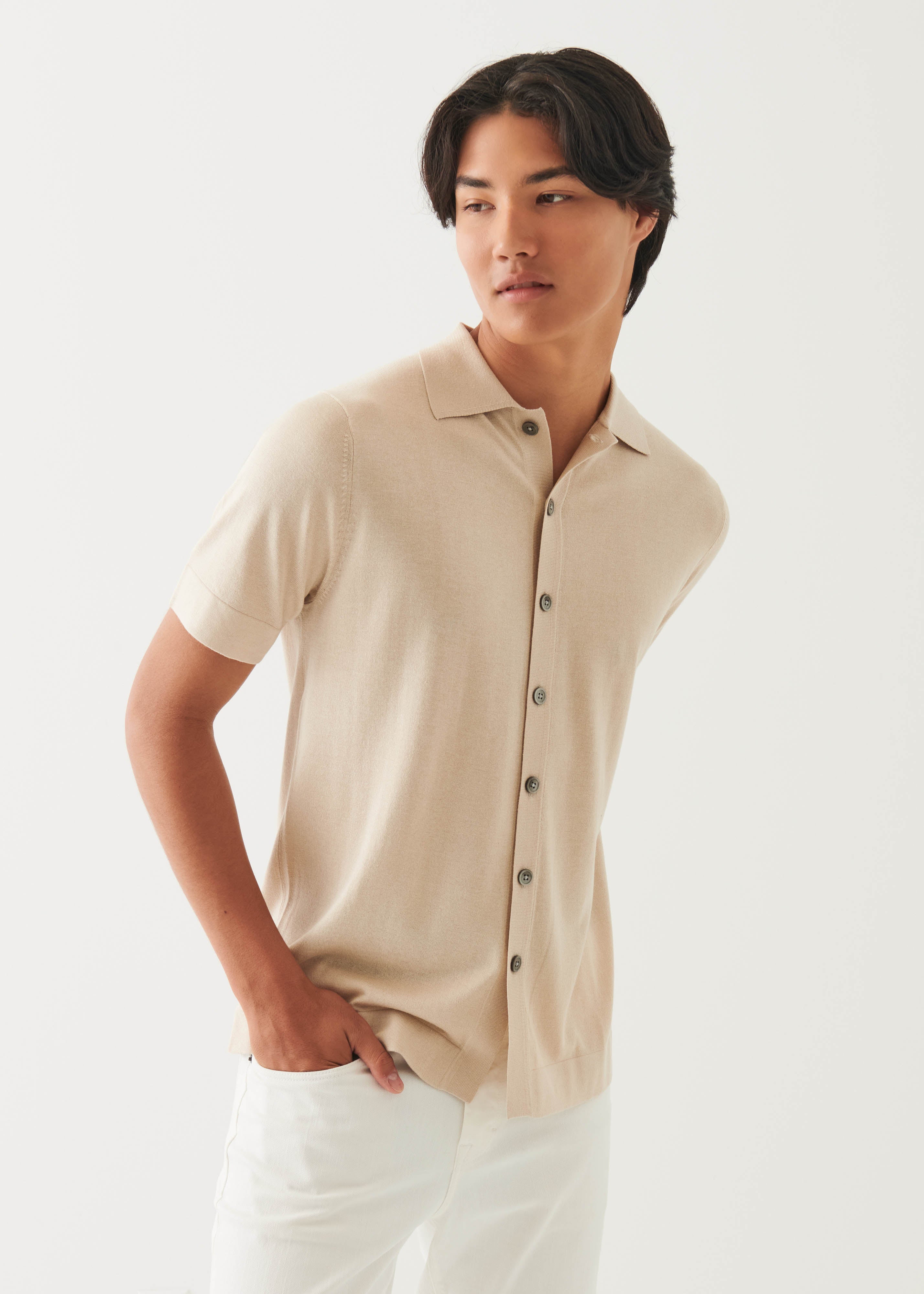 Silk Cashmere Button Front Shirt - PATRICK ASSARAF