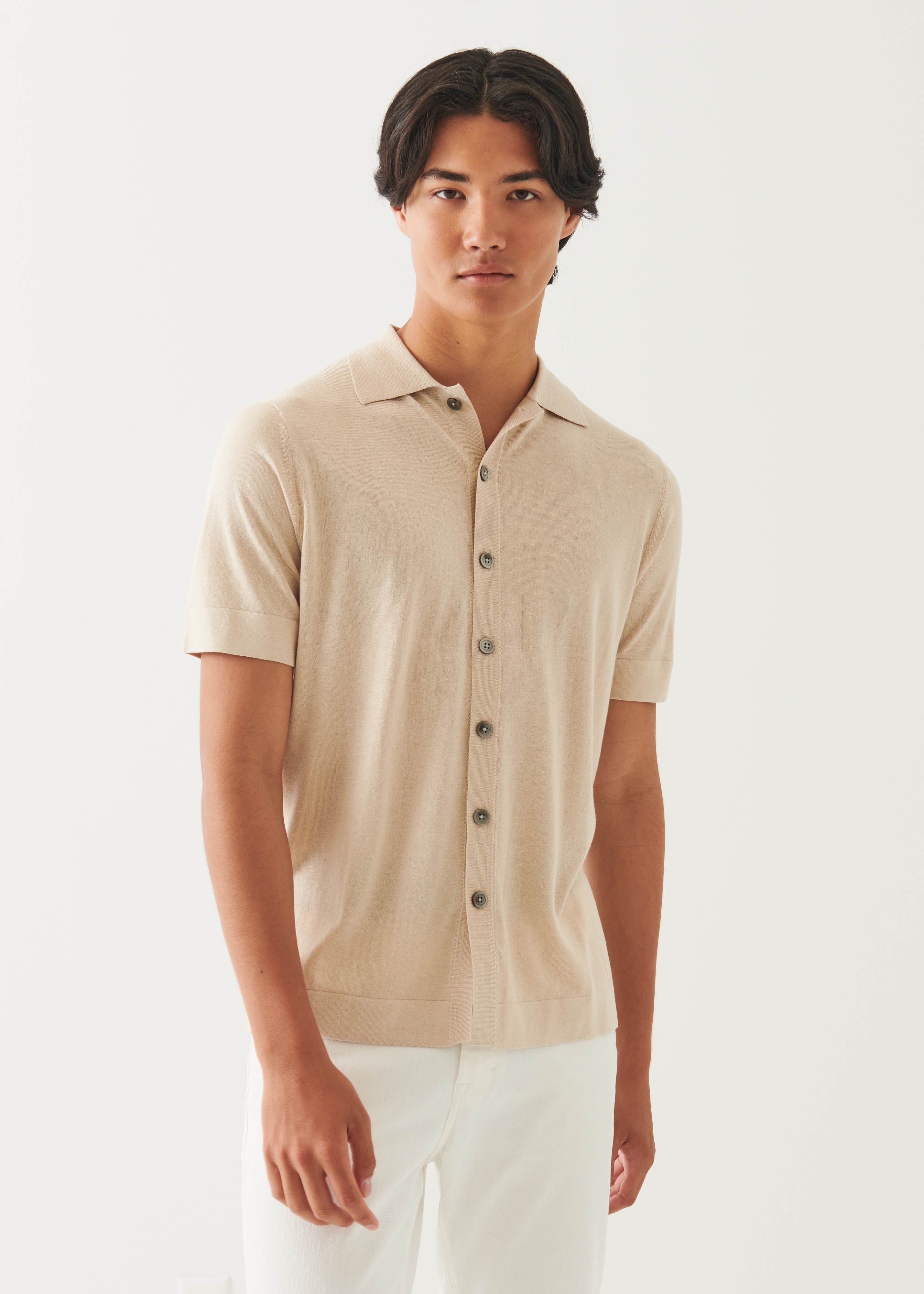 Silk Cashmere Button Front Shirt - PATRICK ASSARAF