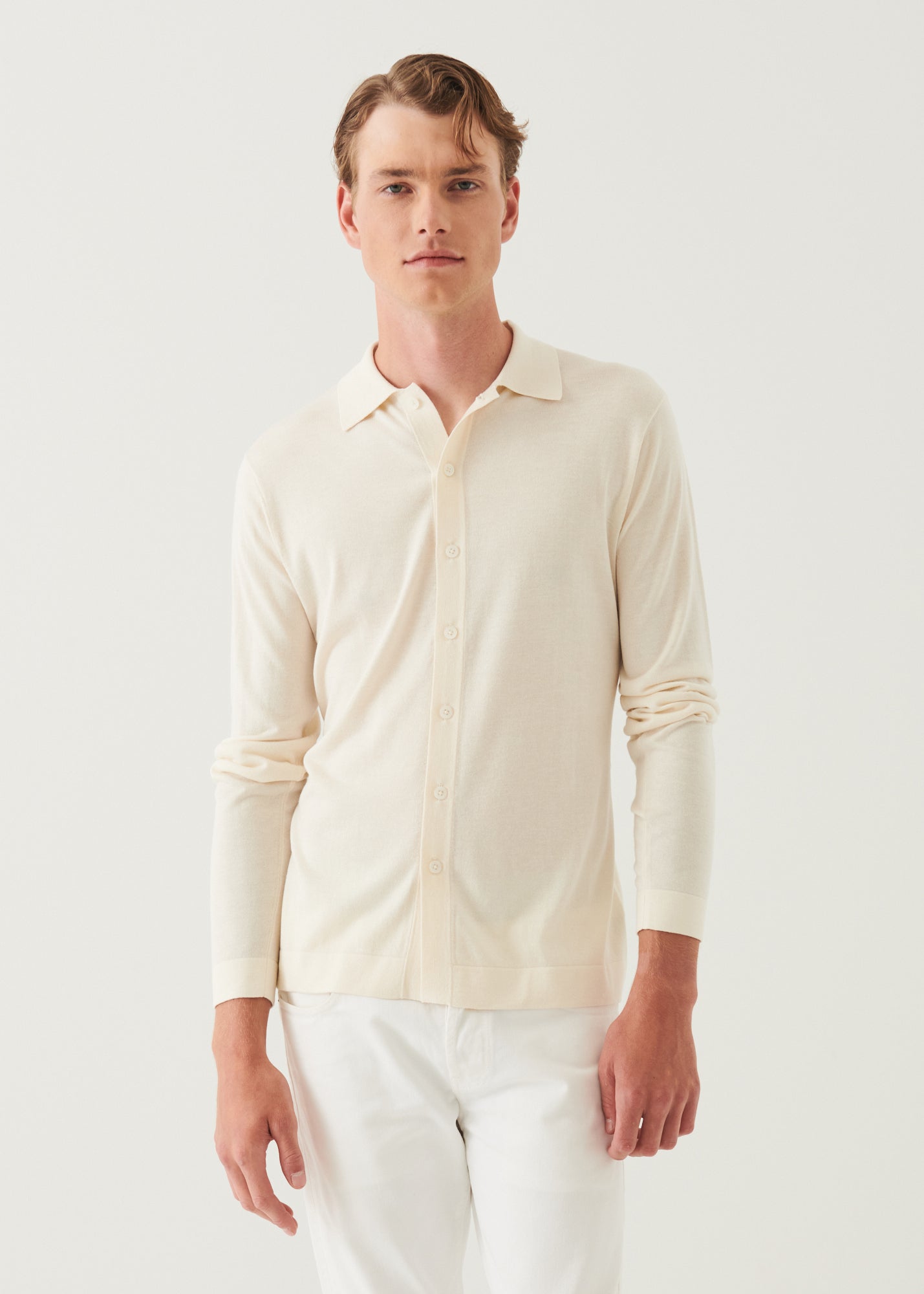 Silk Cashmere Button Front Shirt - PATRICK ASSARAF