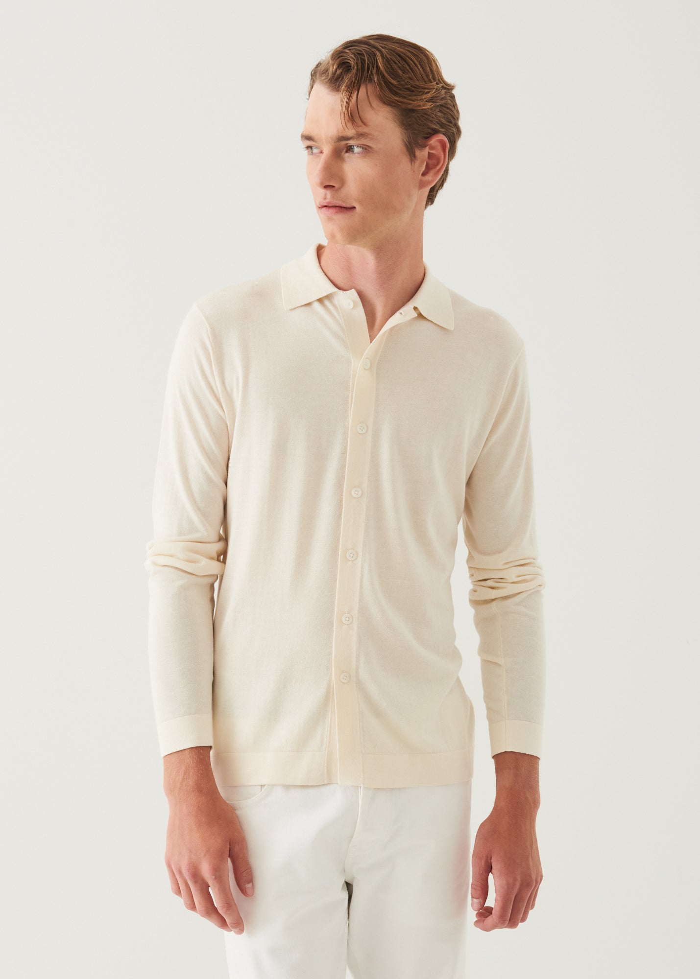 Silk Cashmere Button Front Shirt - PATRICK ASSARAF
