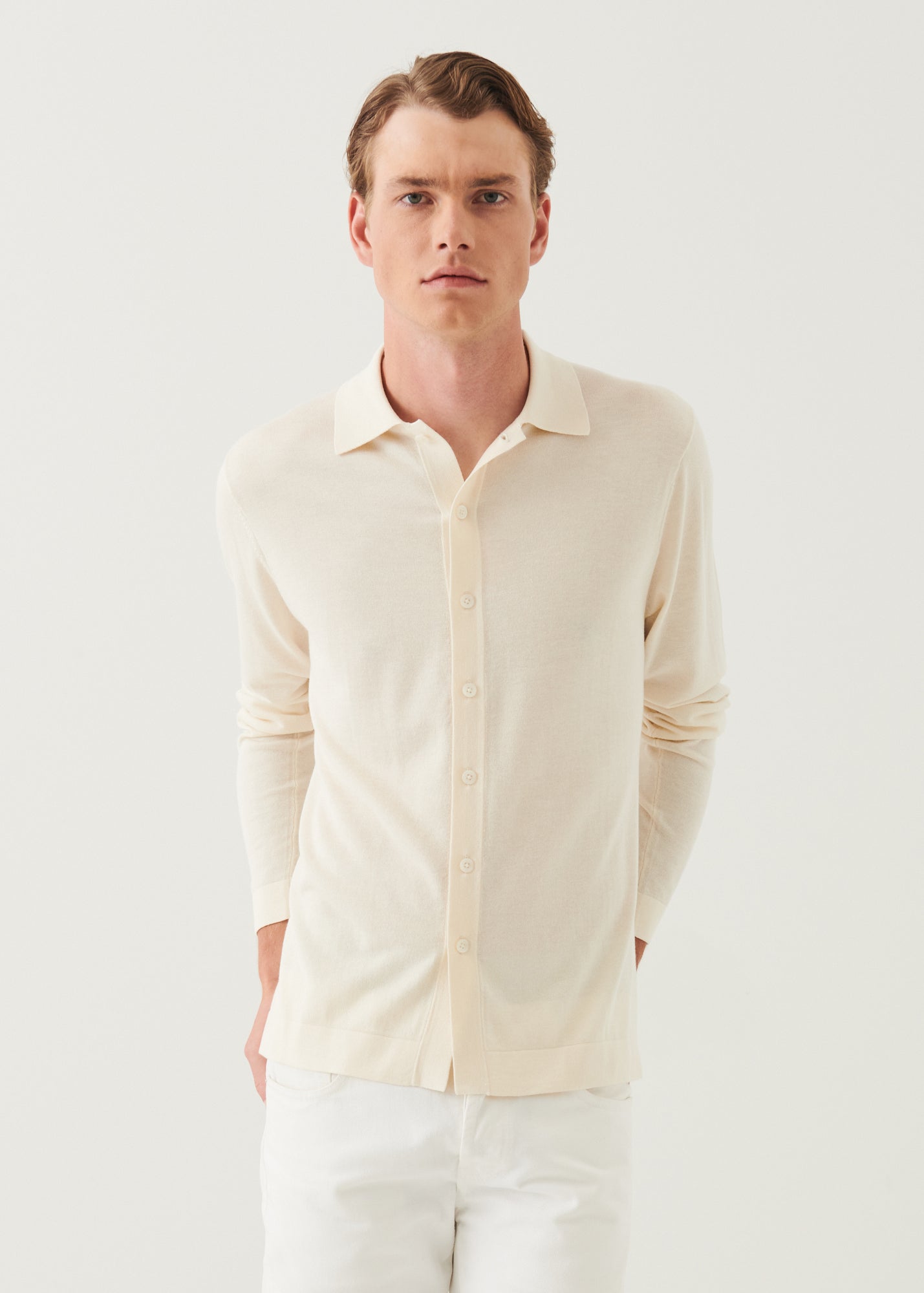 Silk Cashmere Button Front Shirt - PATRICK ASSARAF