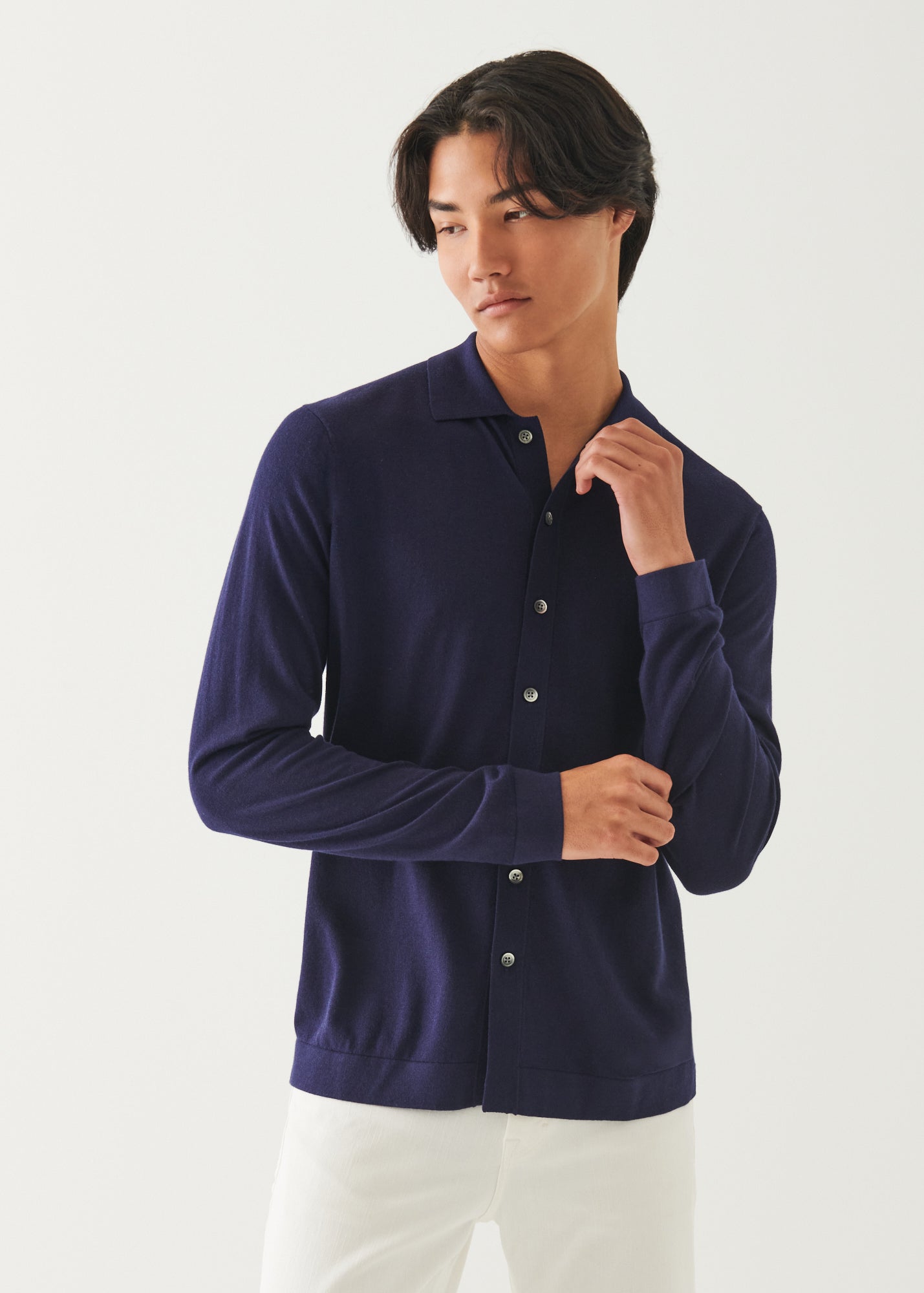 Silk Cashmere Button Front Shirt - PATRICK ASSARAF