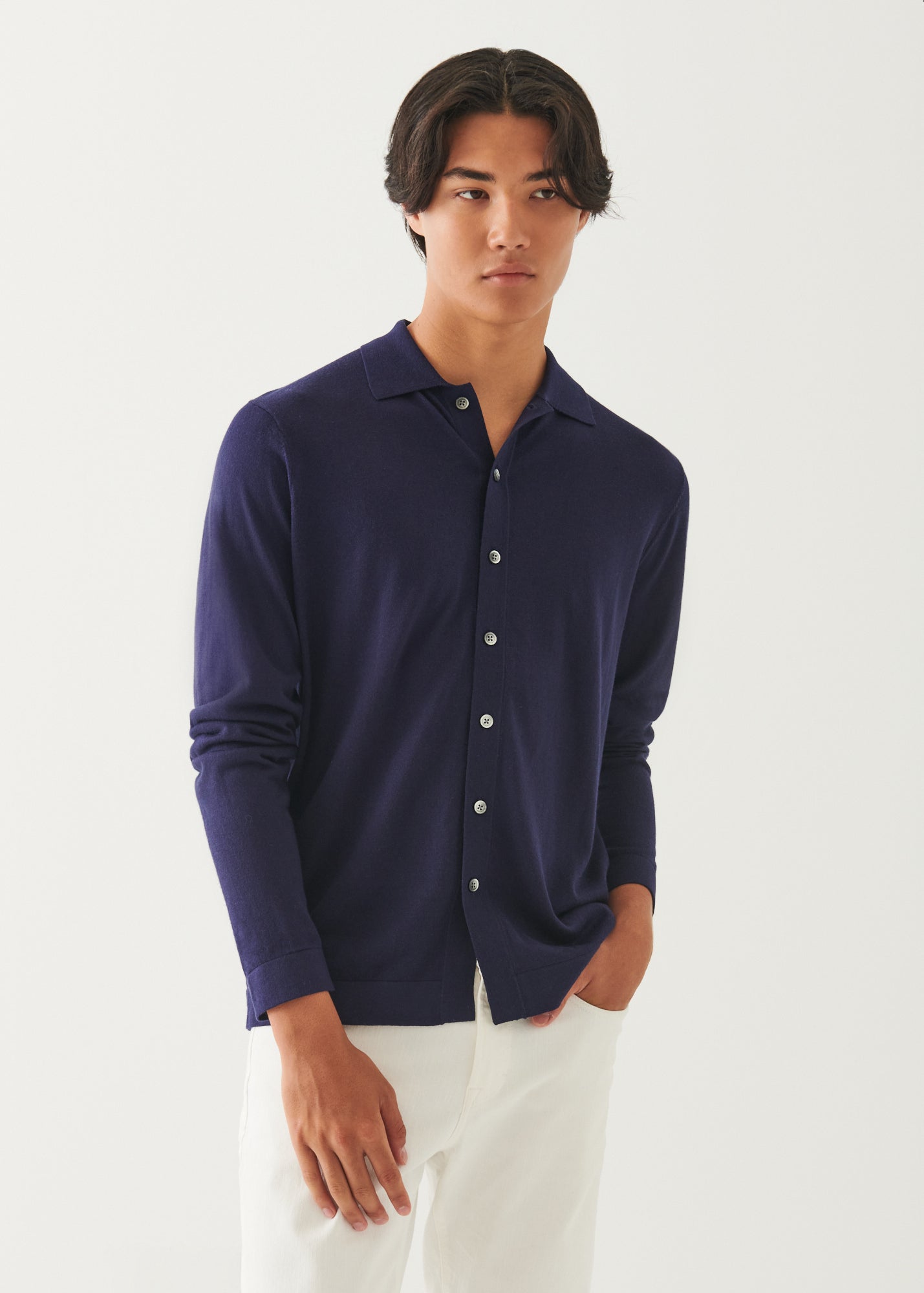 Silk Cashmere Button Front Shirt - PATRICK ASSARAF
