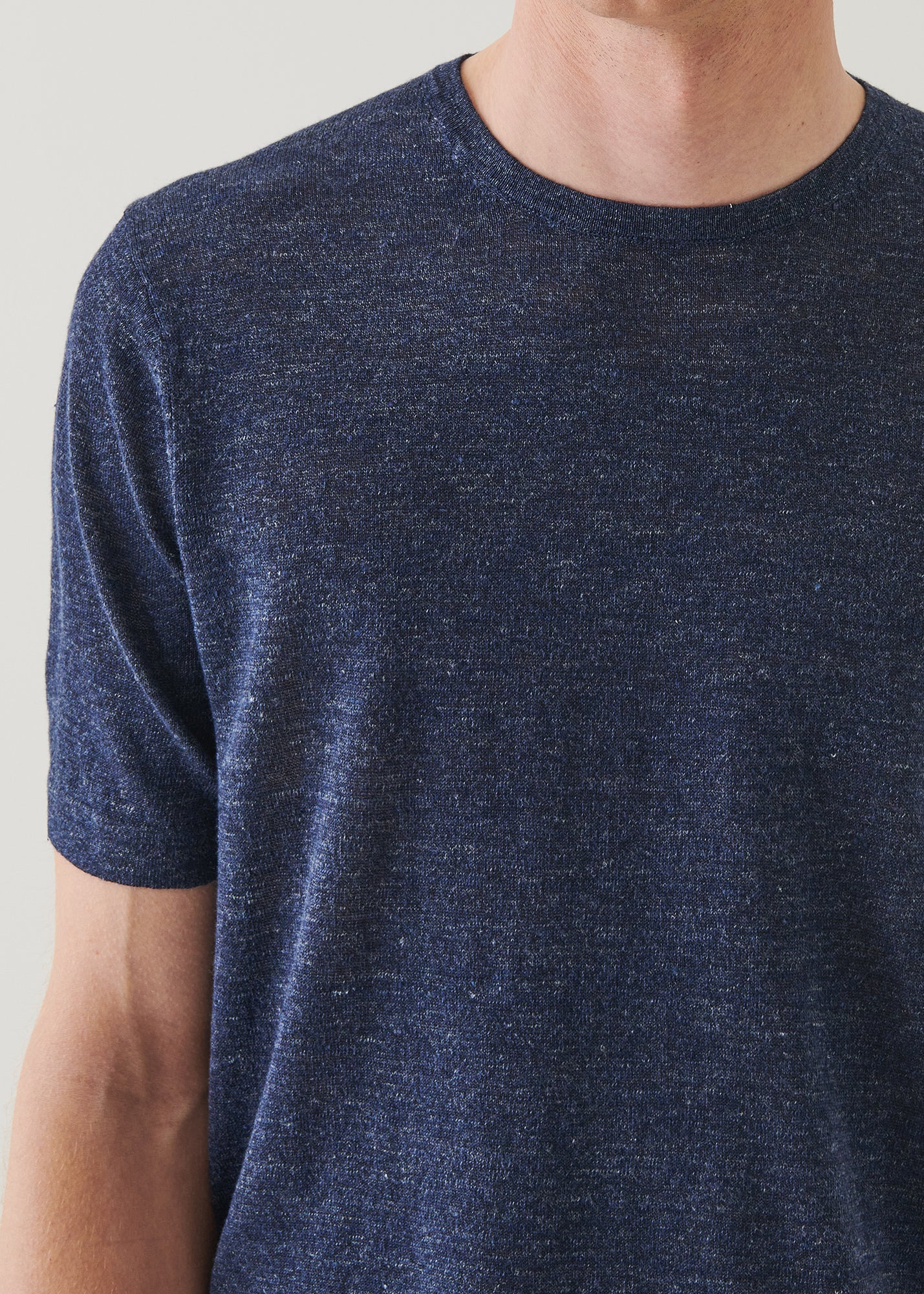 Linen Silk Blend Short Sleeve Crewneck
