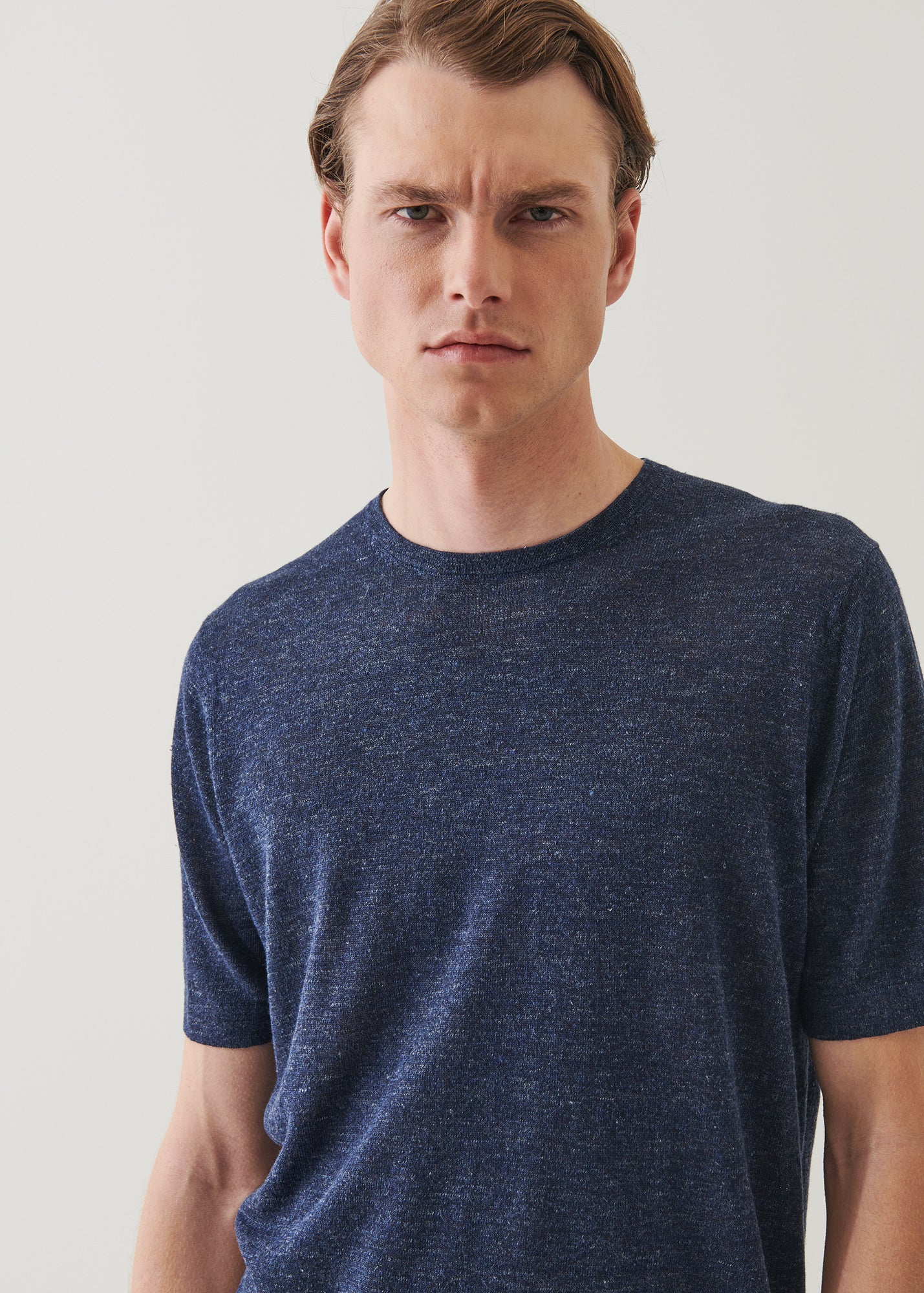 Linen Silk Blend Short Sleeve Crewneck