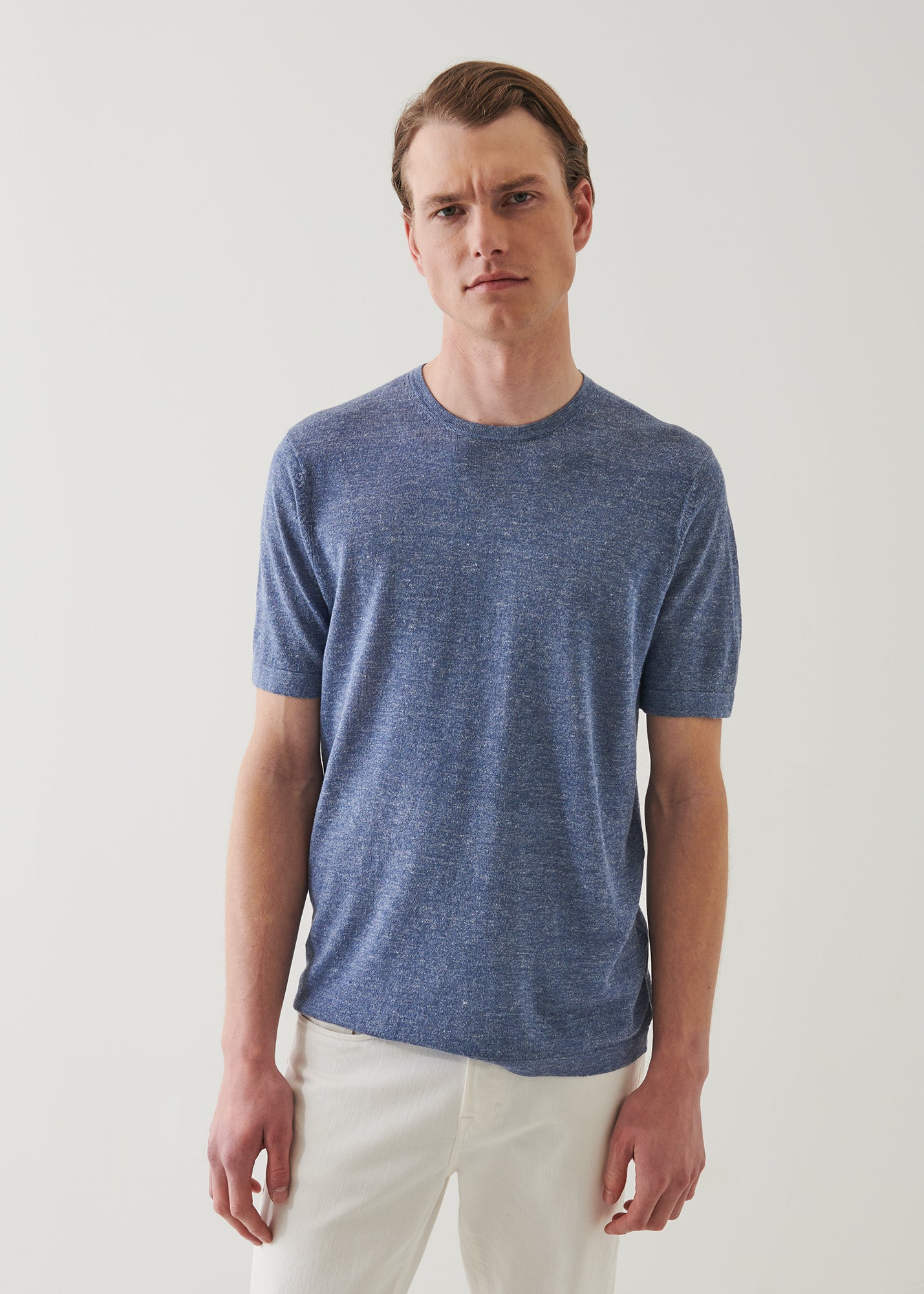 Linen Silk Blend Short Sleeve Crewneck