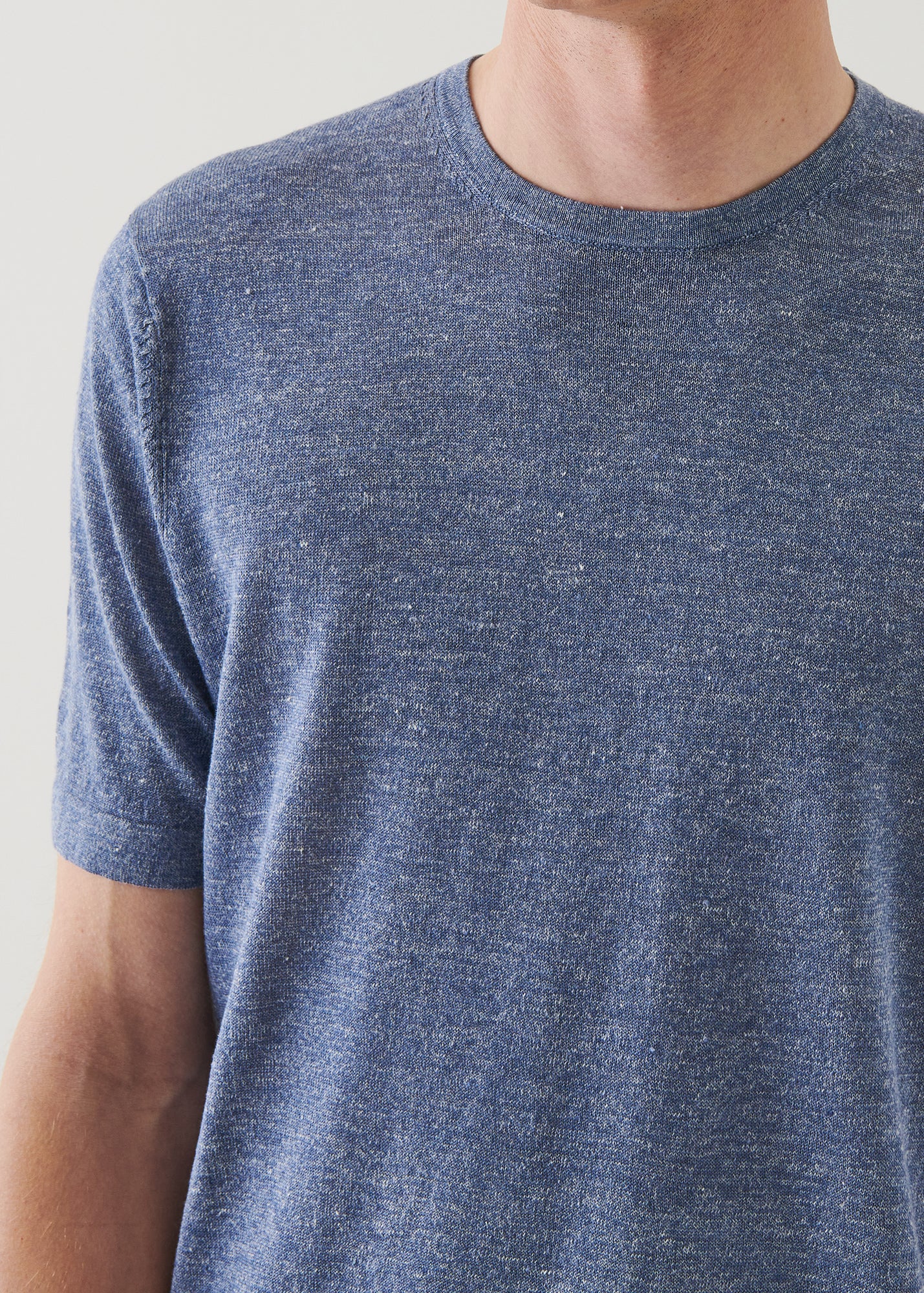 Linen Silk Blend Short Sleeve Crewneck