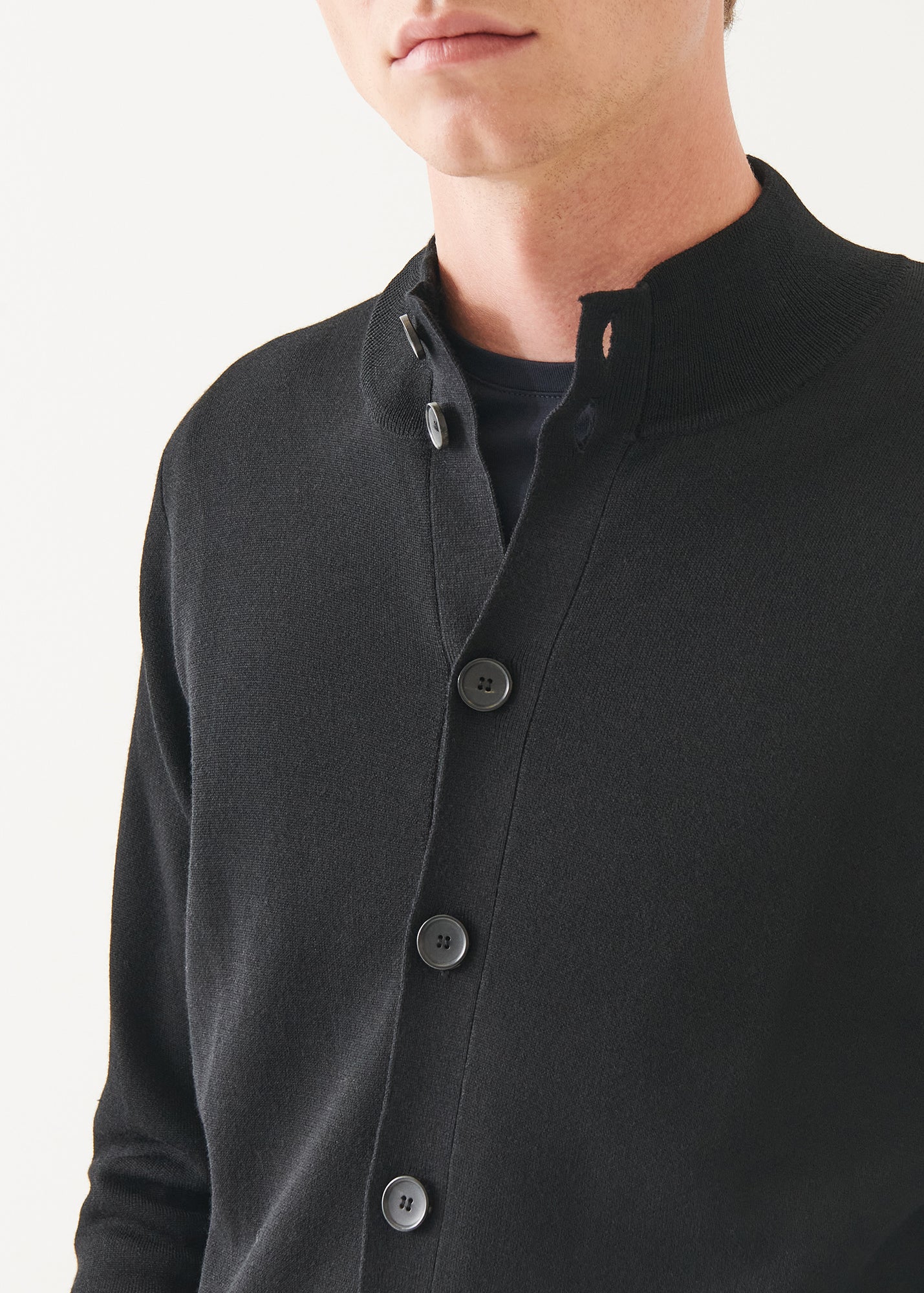 Double Face Merino Button Up Cardigan