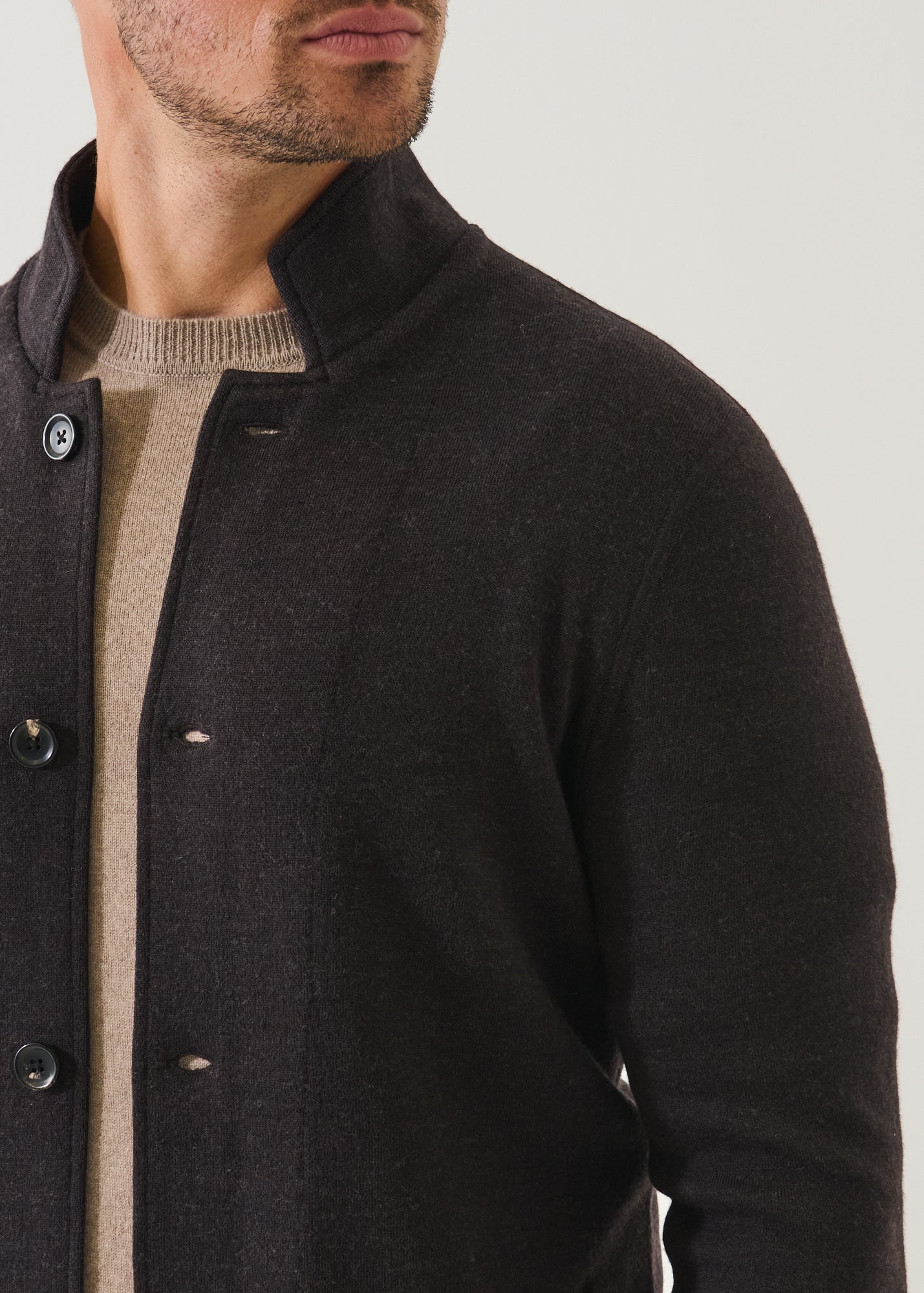 Double Face Merino Button Front Jacket
