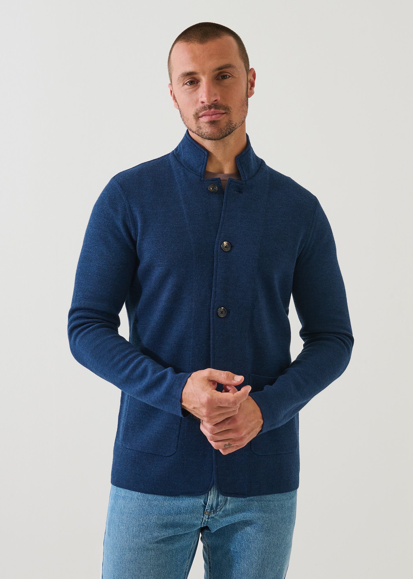 Double Face Merino Button Front Jacket