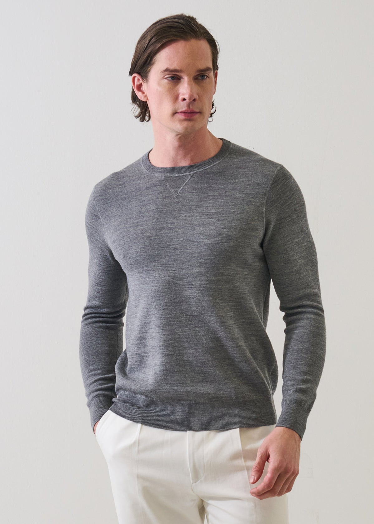 Double Face Merino Wool Crewneck - PATRICK ASSARAF
