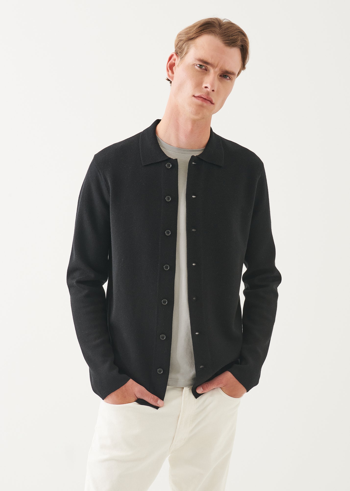 Double Face Merino Button Up Shirt Jacket - PATRICK ASSARAF
