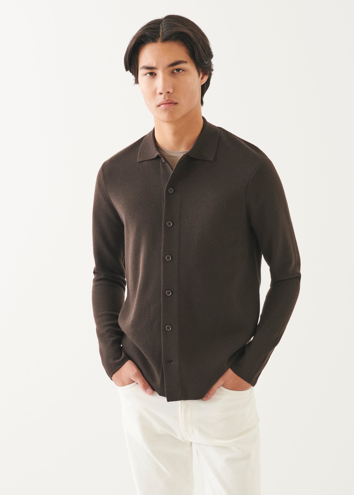 Double Face Merino Button Up Shirt Jacket - PATRICK ASSARAF