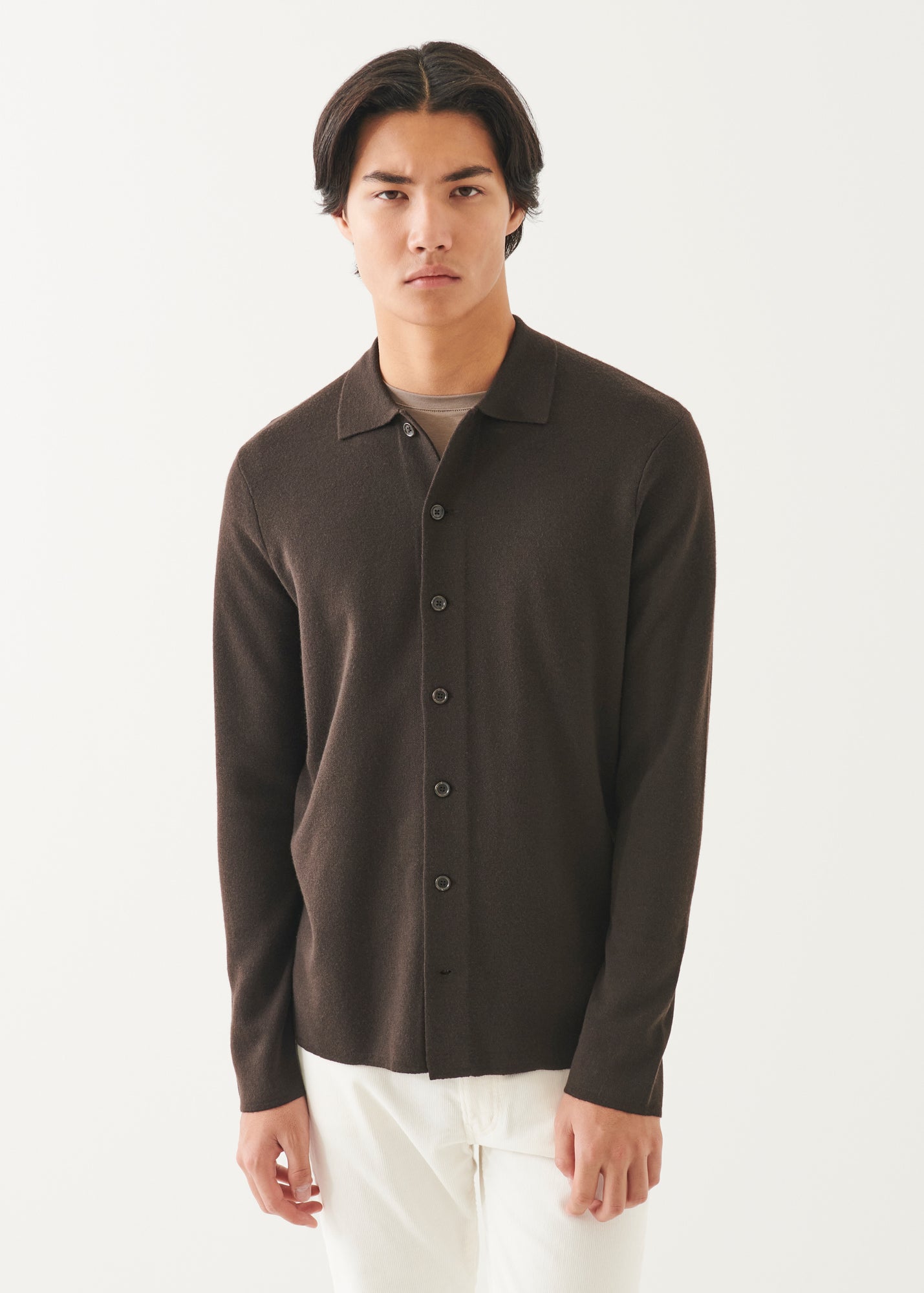 Double Face Merino Button Up Shirt Jacket - PATRICK ASSARAF