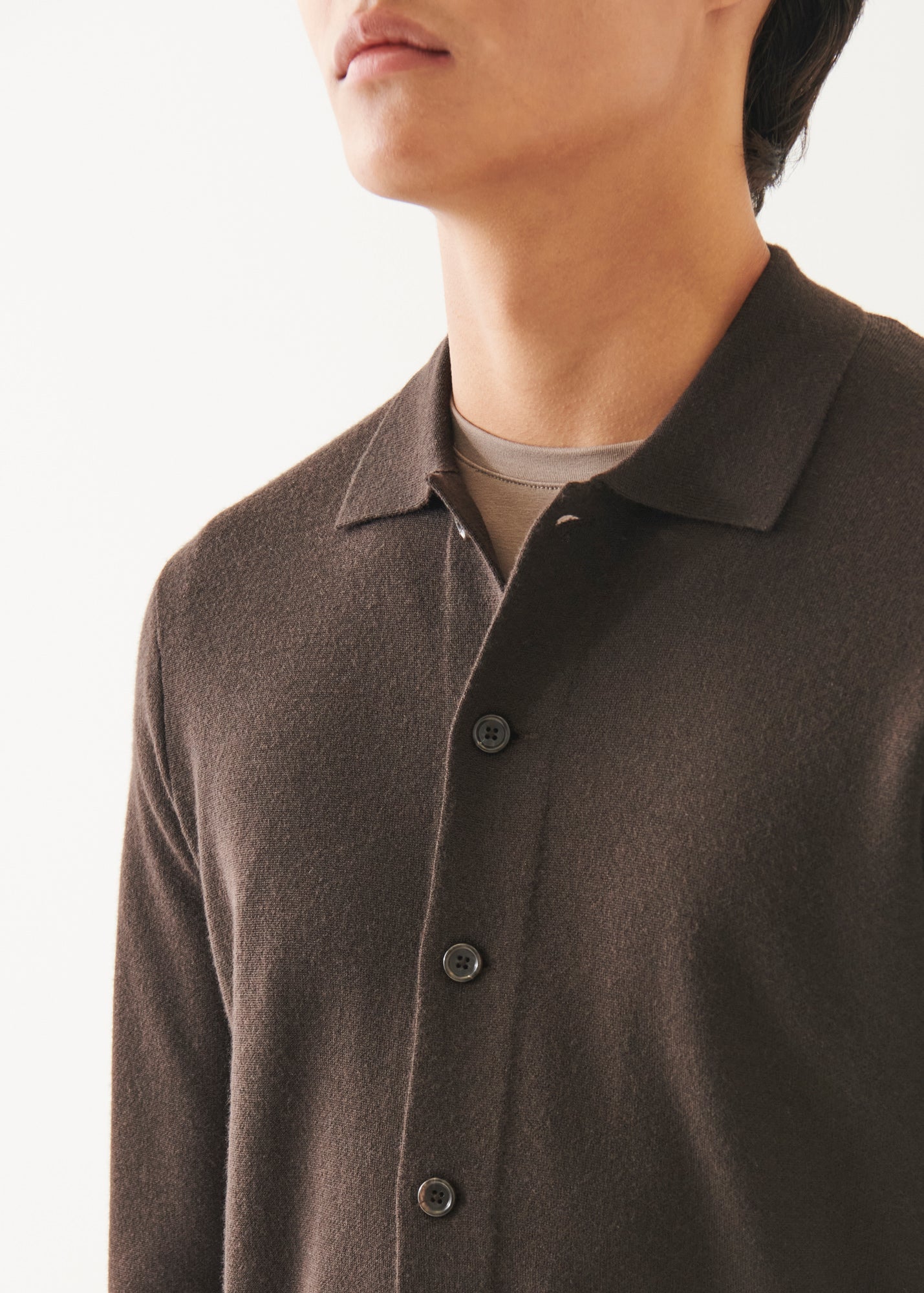 Double Face Merino Button Up Shirt Jacket - PATRICK ASSARAF