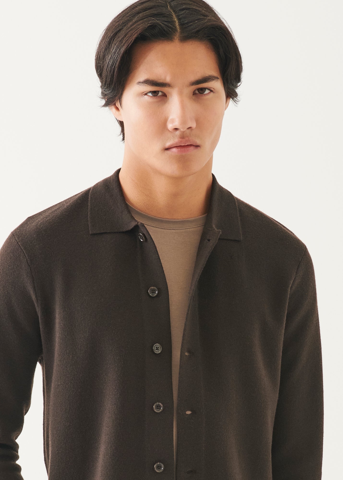 Double Face Merino Button Up Shirt Jacket - PATRICK ASSARAF