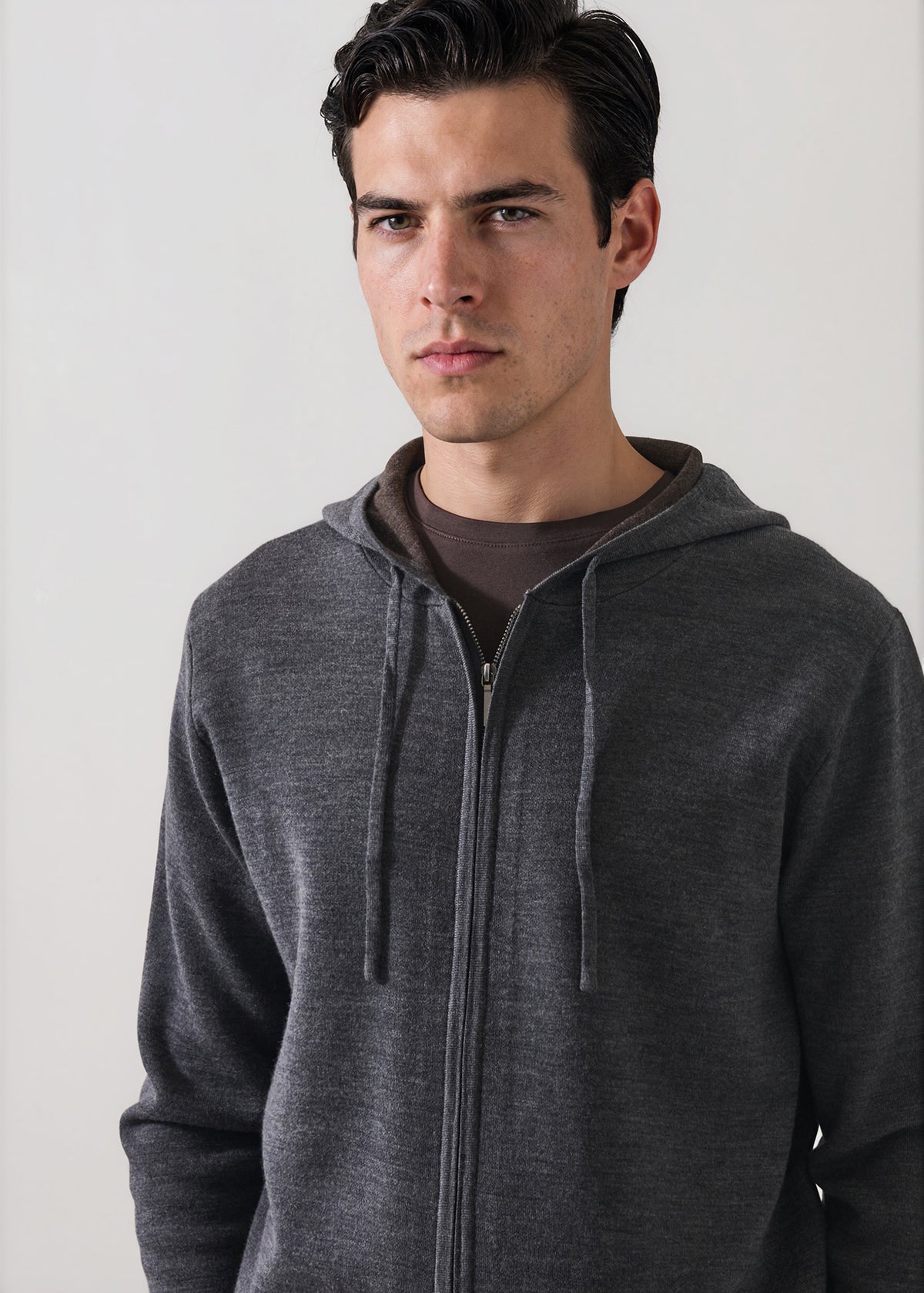 Double Face Merino Wool Full Zip Hoodie - PATRICK ASSARAF