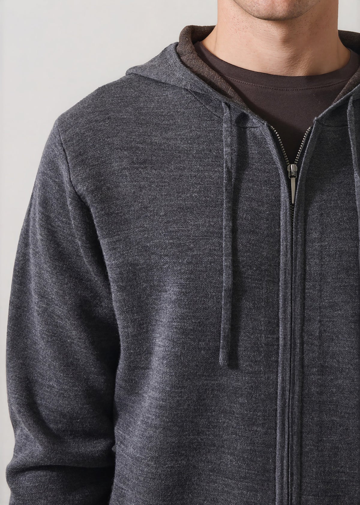 Double Face Merino Wool Full Zip Hoodie - PATRICK ASSARAF