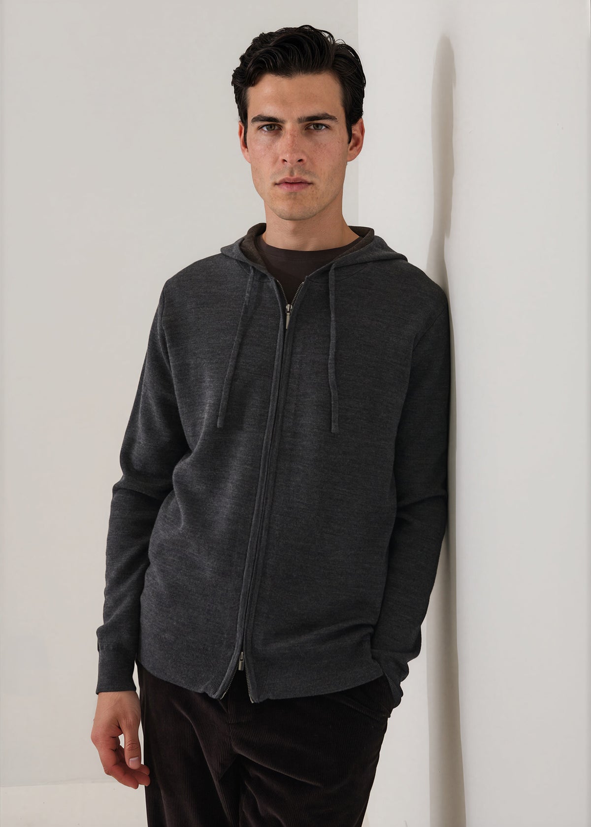 Double Face Merino Wool Full Zip Hoodie - PATRICK ASSARAF