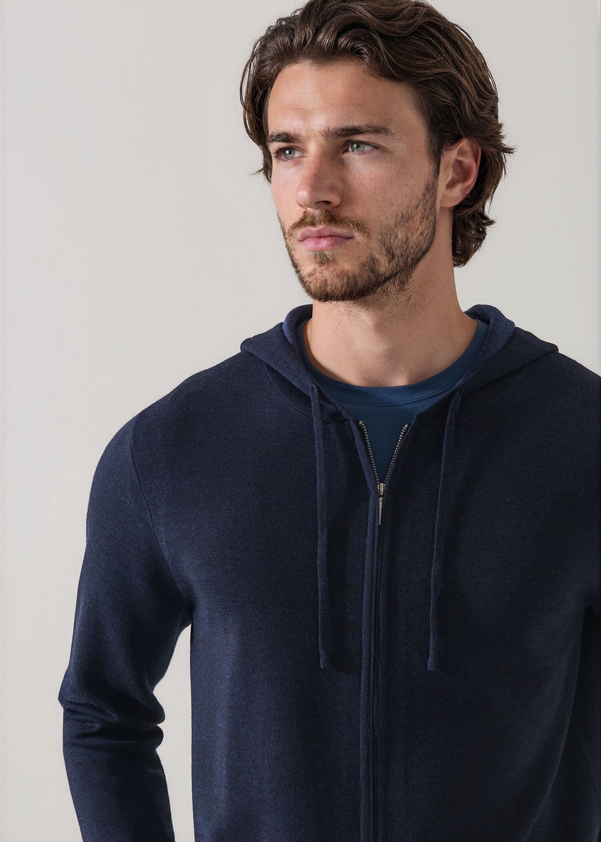 Double Face Merino Wool Full Zip Hoodie - PATRICK ASSARAF