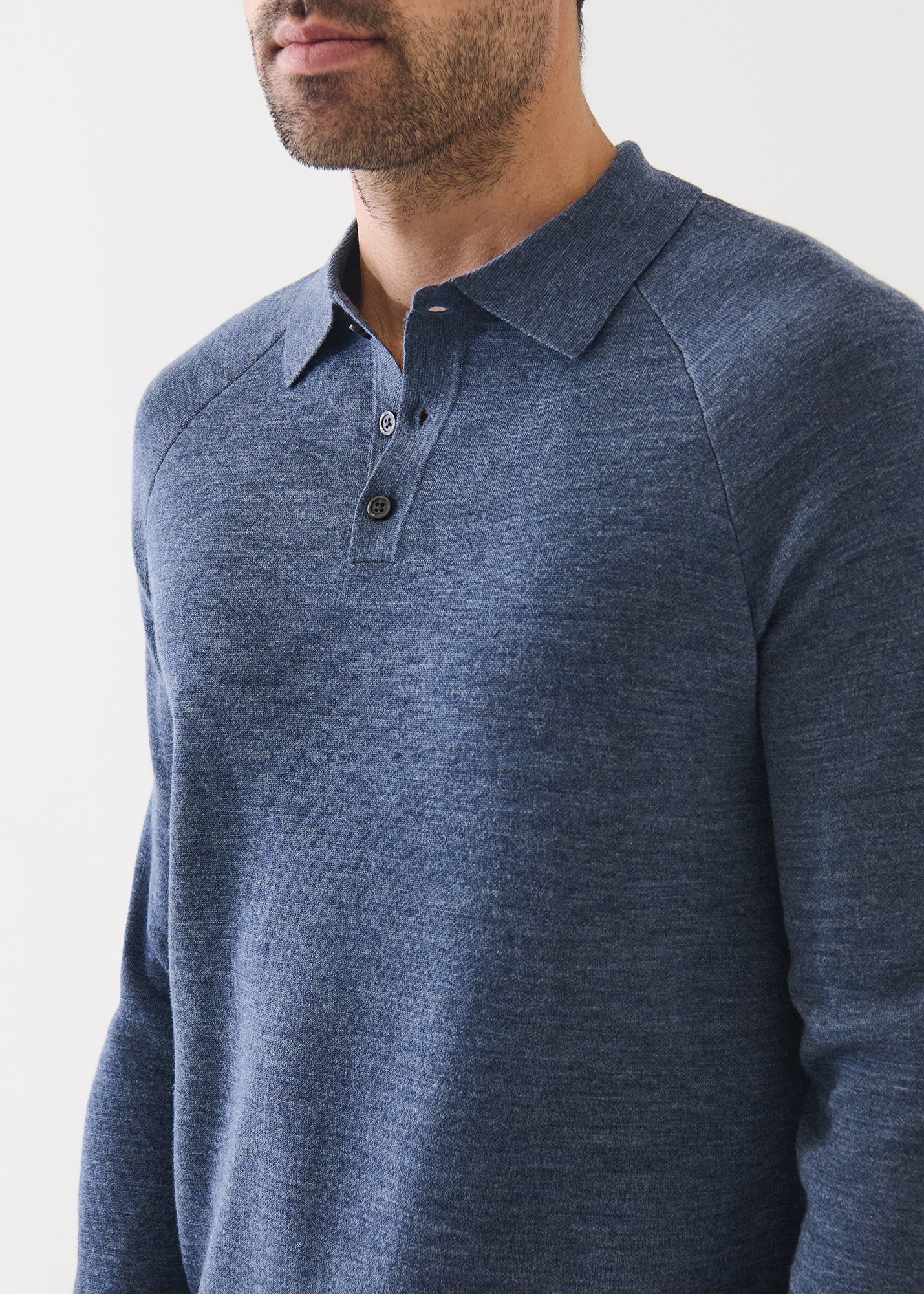 Double Face Merino Button Polo