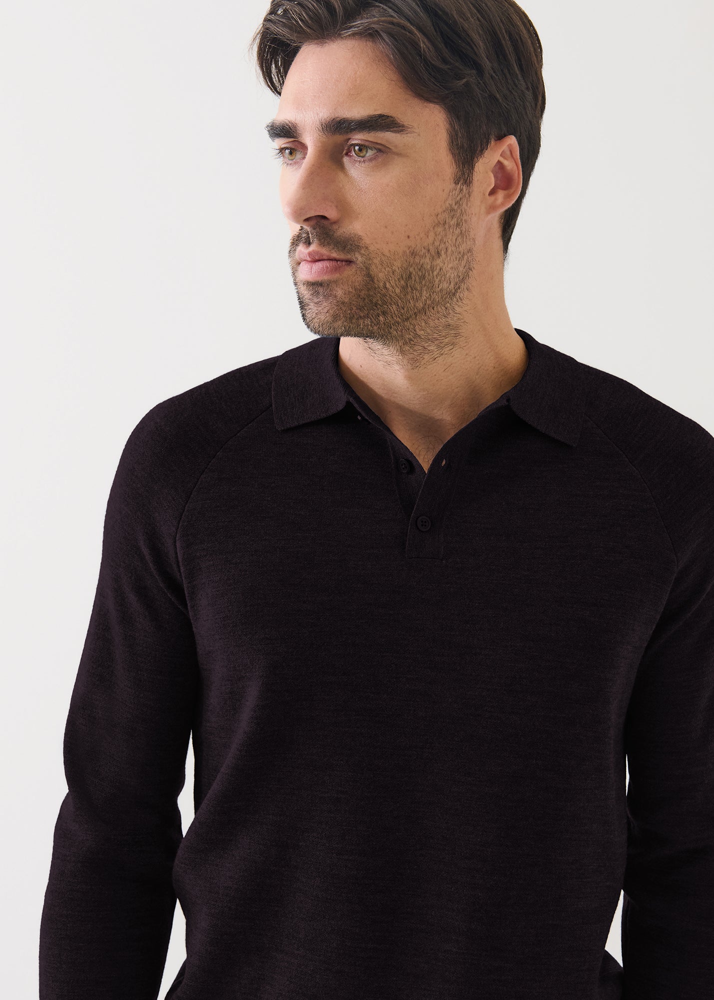 Double Face Merino Button Polo