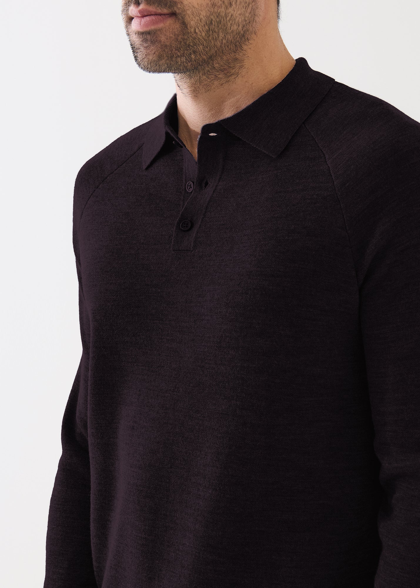 Double Face Merino Button Polo