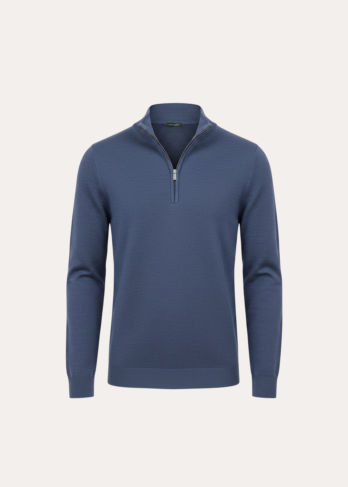 Double Face Merino Quarter Zip Mock - PATRICK ASSARAF