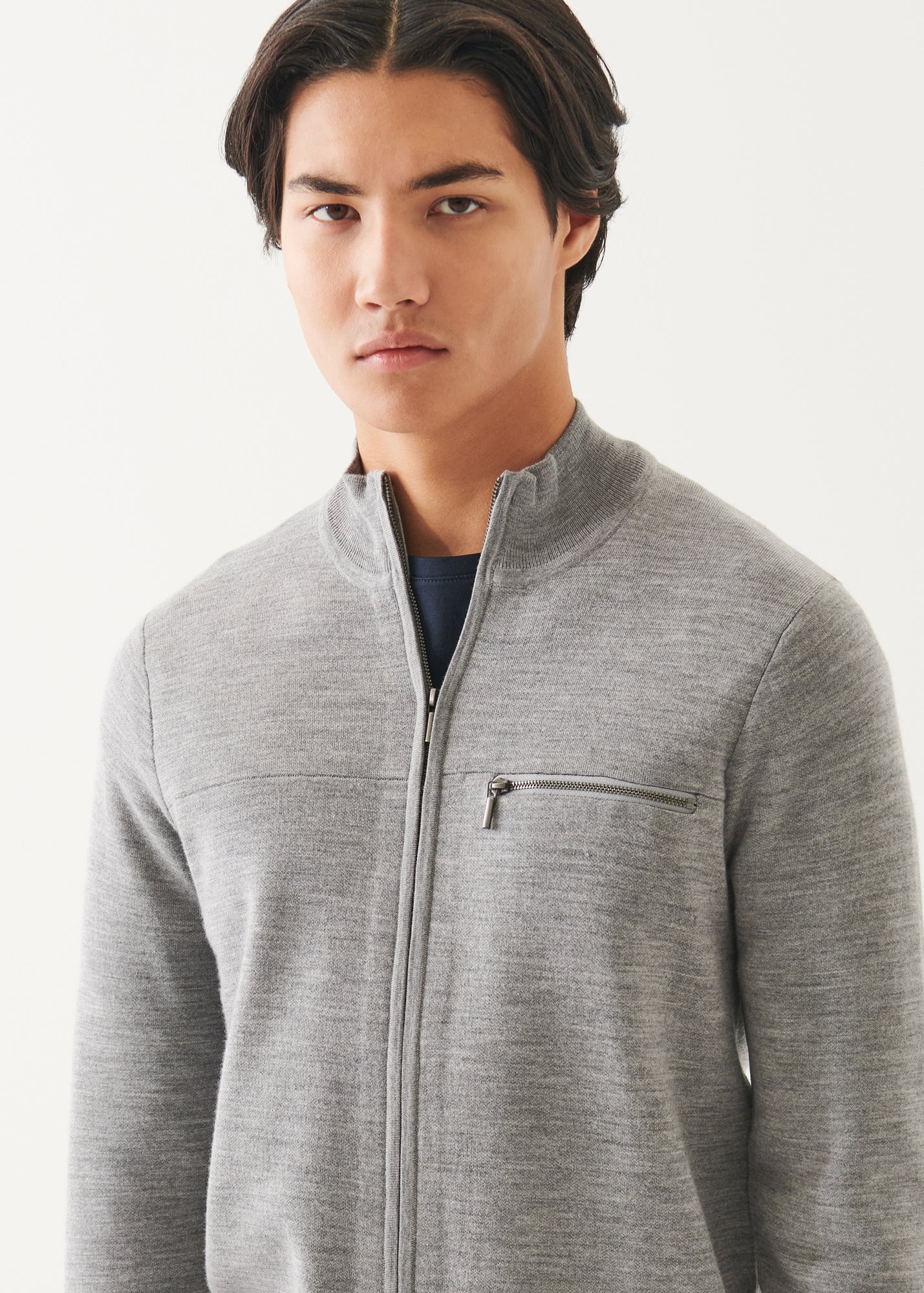 Double Face Merino Zip Up Cardigan - PATRICK ASSARAF
