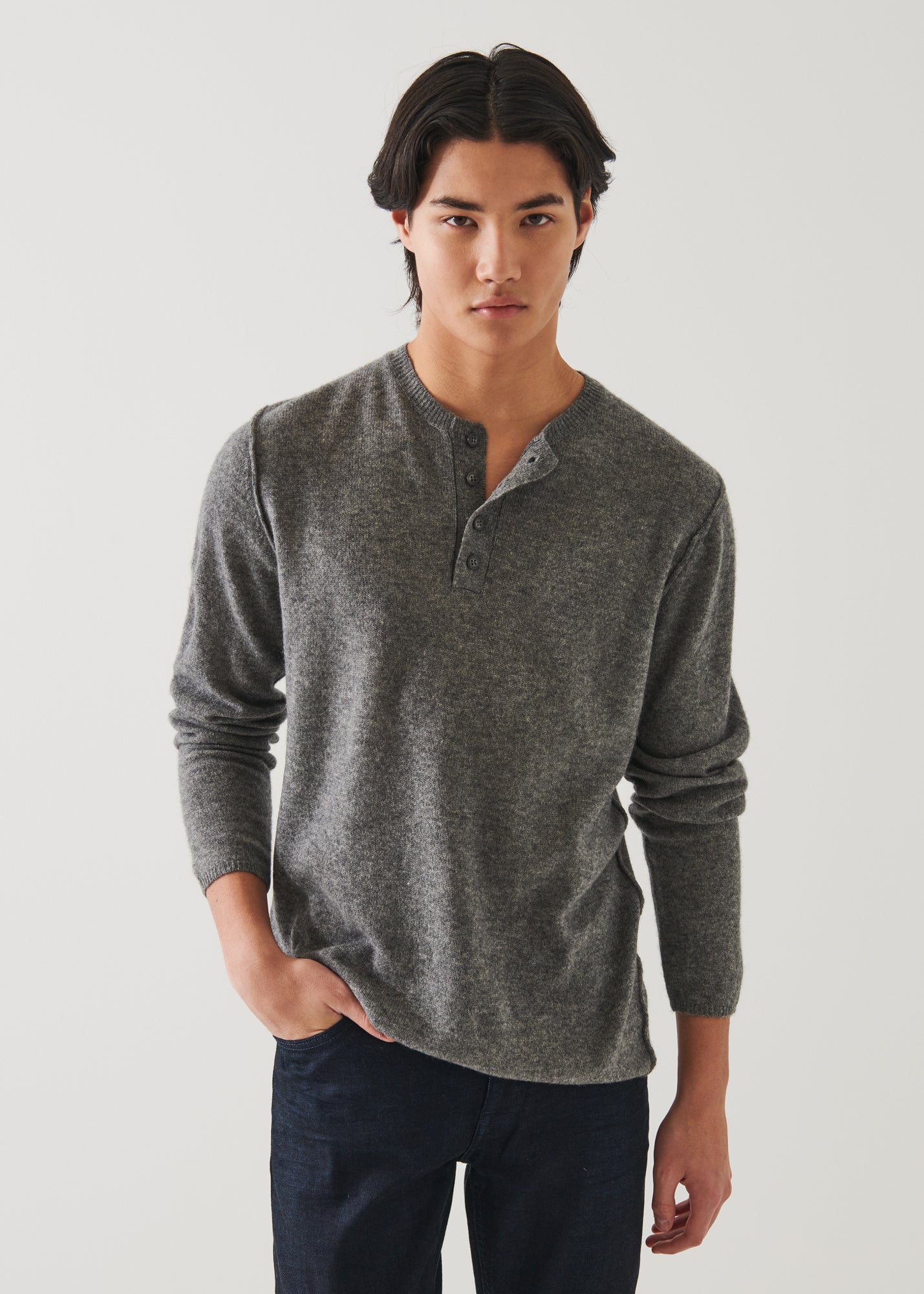 Air Cashmere Henley Sweater - PATRICK ASSARAF