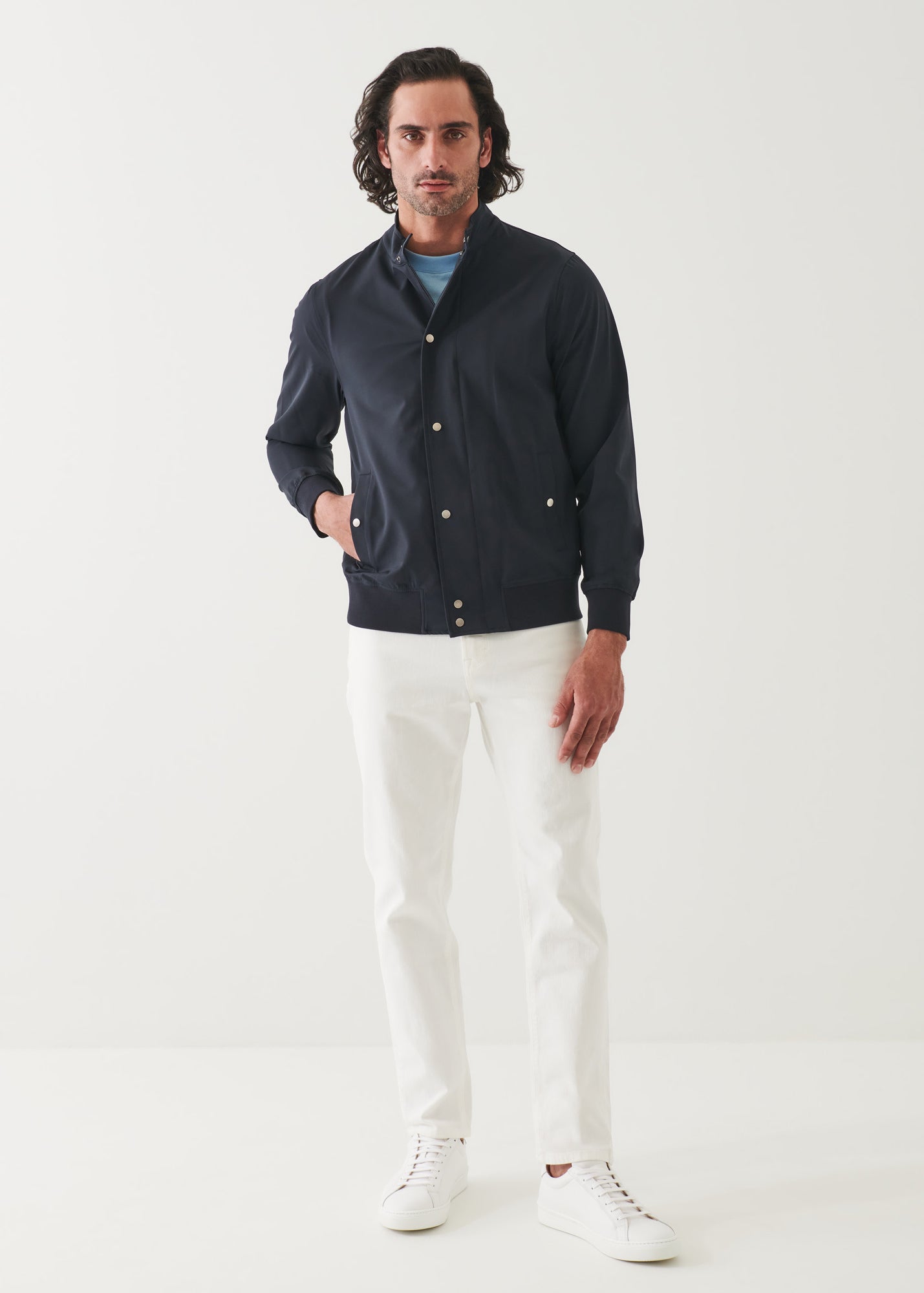 Nylon Stretch Bomber Jacket