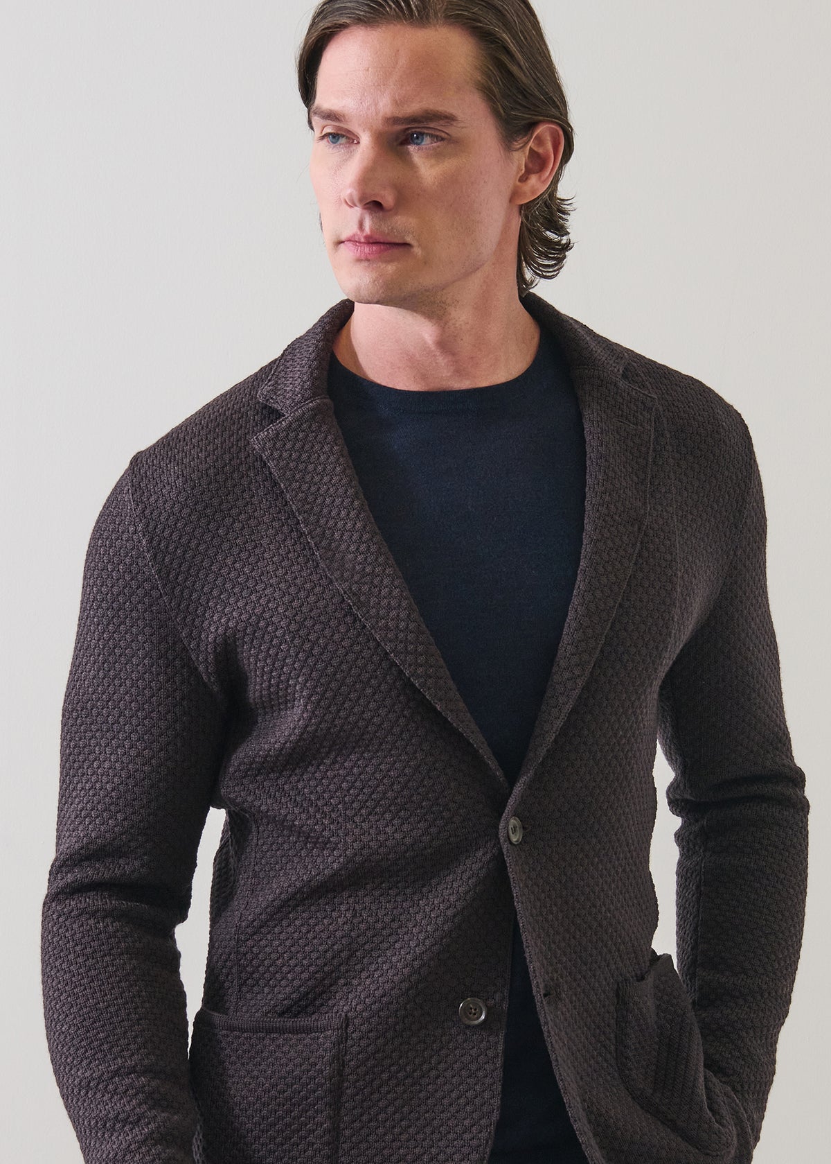 Merino Bubble Stitch Two Button Blazer - PATRICK ASSARAF