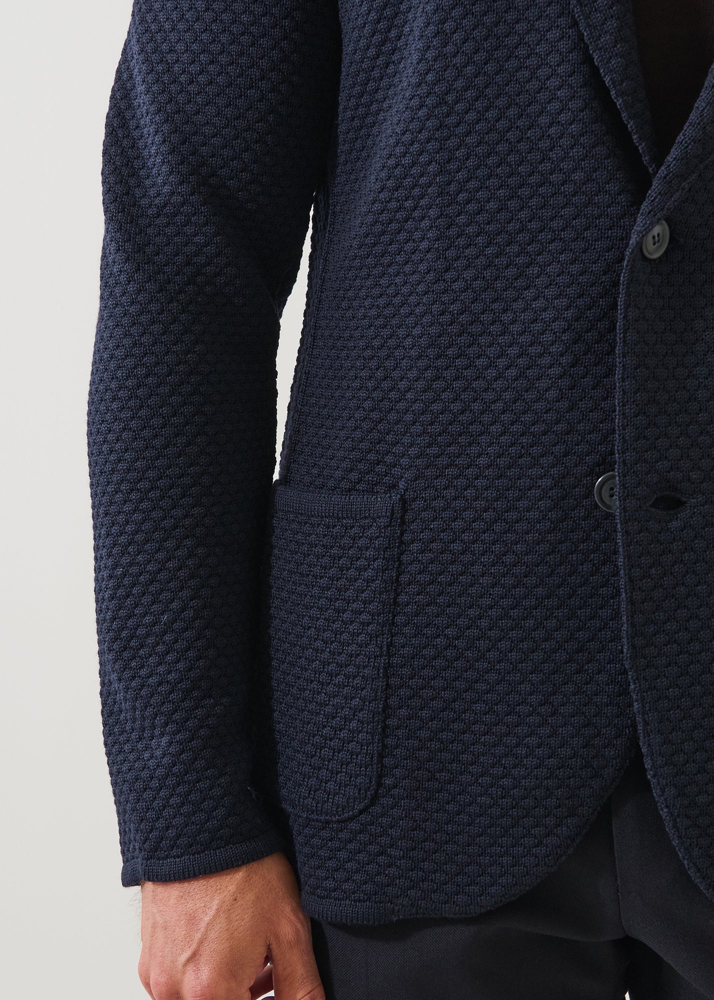 Merino Bubble Stitch Two Button Blazer