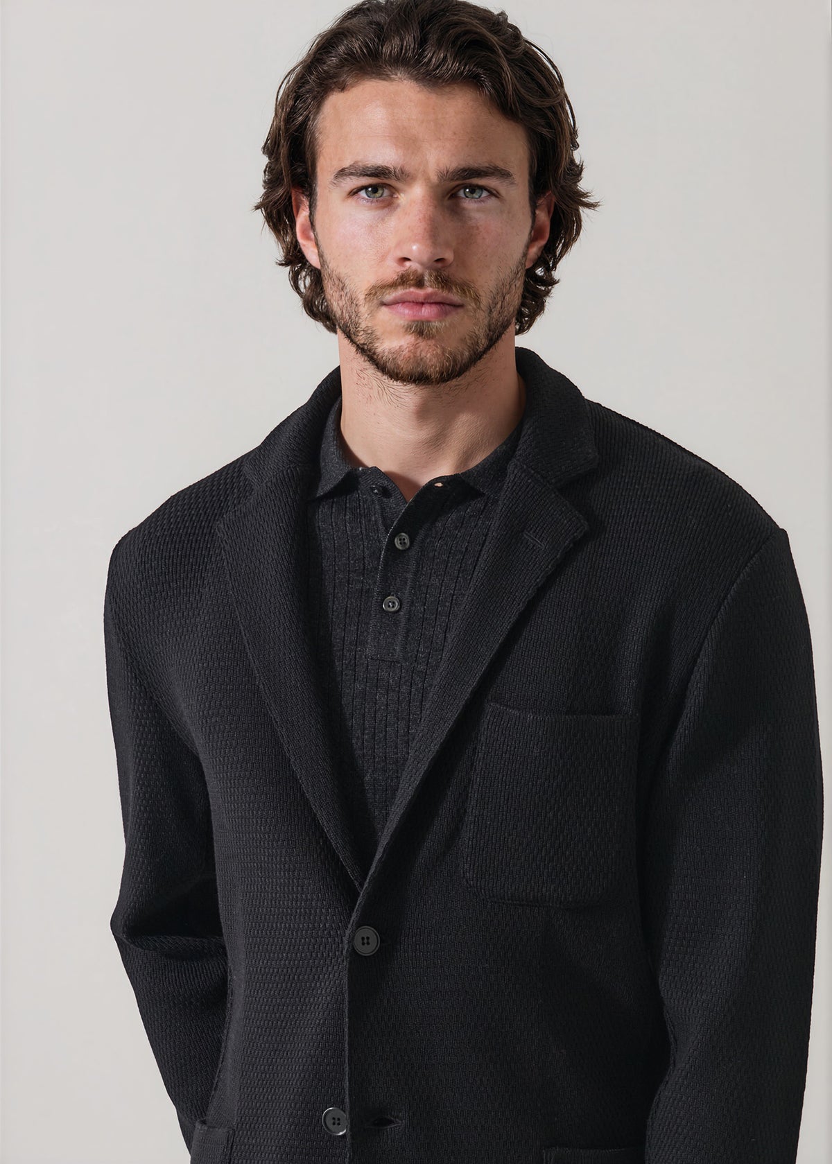 Merino Honeycomb Stitch Two Button Blazer - PATRICK ASSARAF