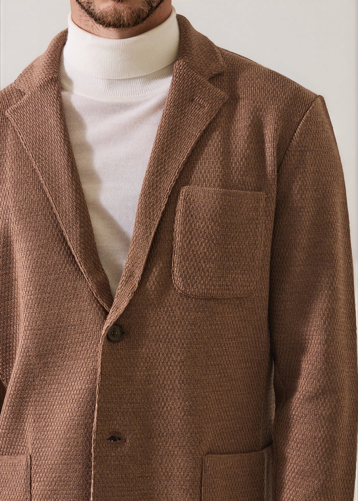 Merino Honeycomb Stitch Two Button Blazer - PATRICK ASSARAF