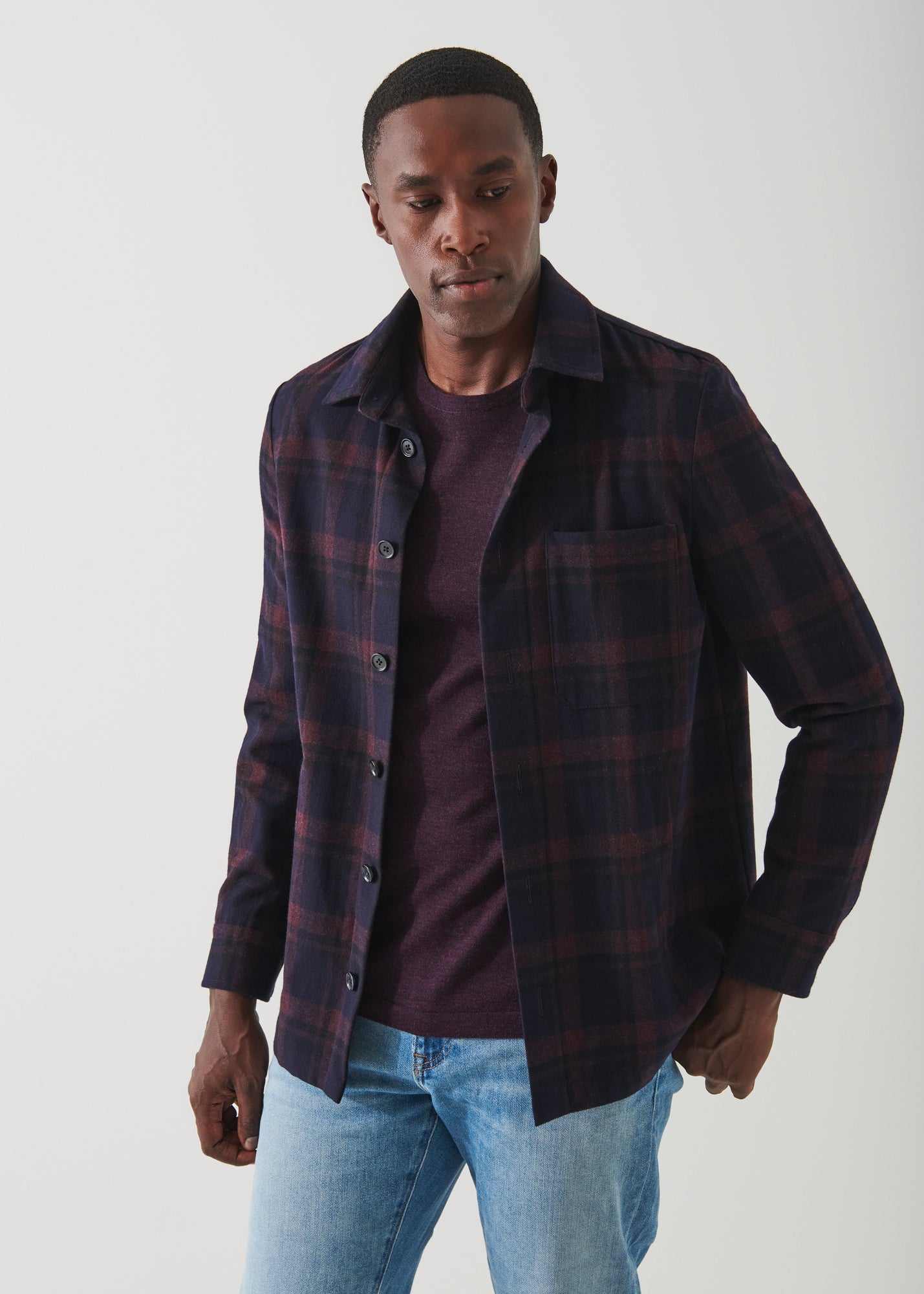PLAID SHIRT JACKET | PATRICK ASSARAF.