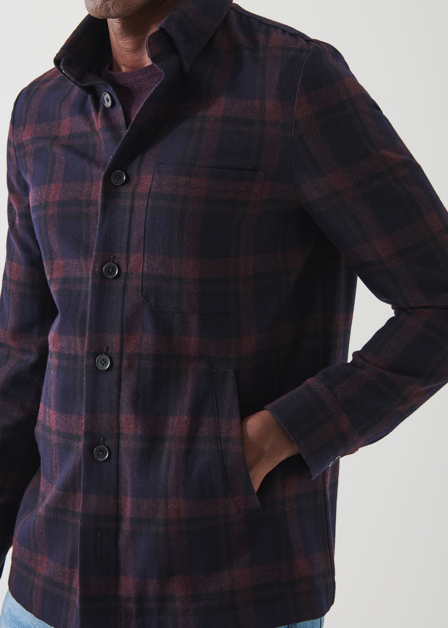 PLAID SHIRT JACKET | PATRICK ASSARAF.