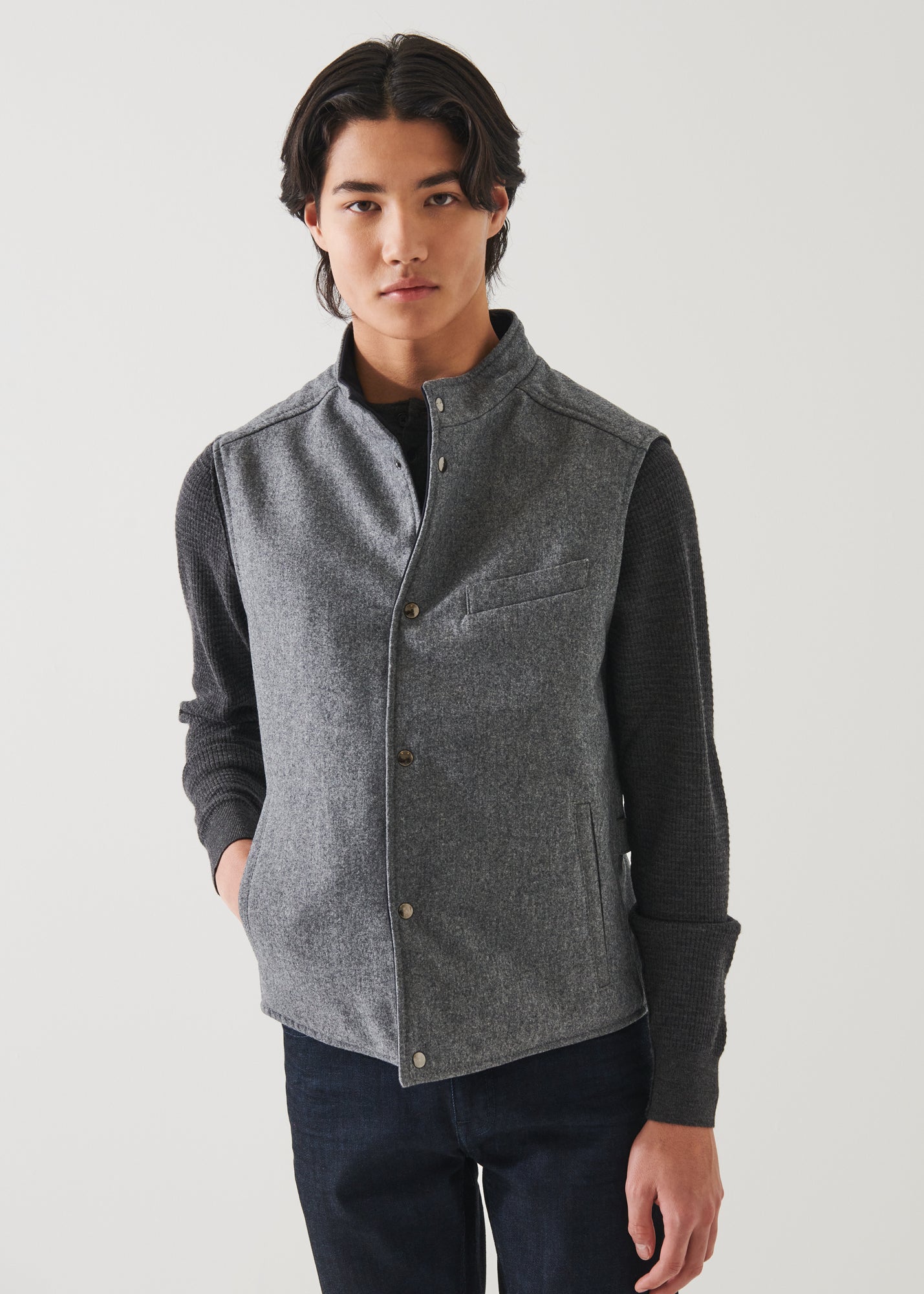 WOOL REVERSIBLE VEST | PATRICK ASSARAF.
