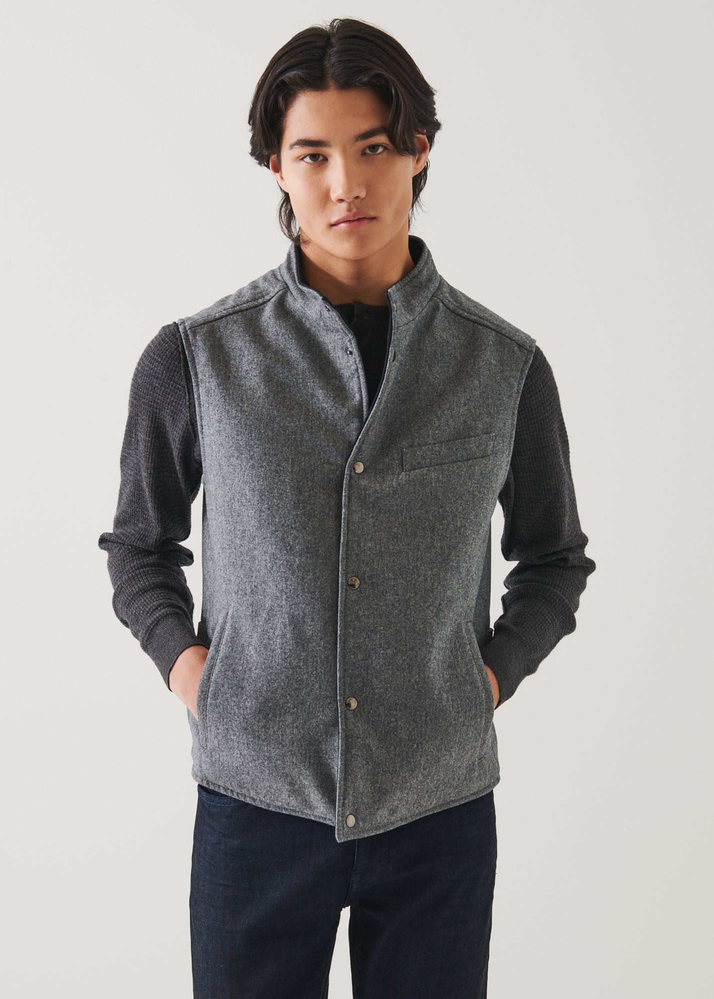 WOOL REVERSIBLE VEST | PATRICK ASSARAF.